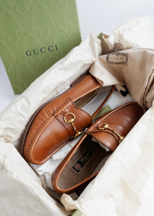 Authentic Preowned Gucci Chestnut Brown Leather Loafers - Mens 7.5