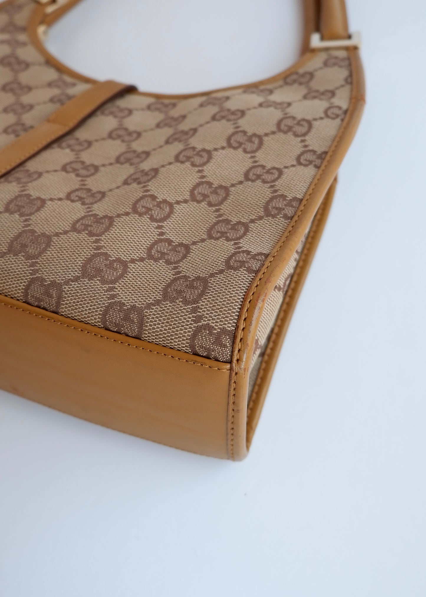 Authentic Preowned Gucci Tan GG Canvas Small Jackie Shoulder Bag