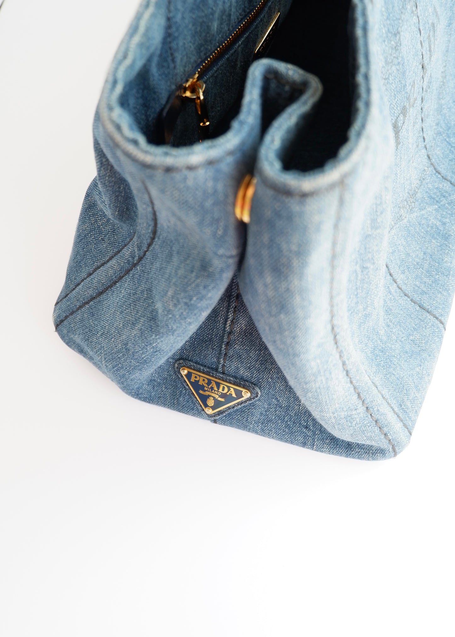 Authentic Preowned Prada Navy Denim Canapa Tote Bag