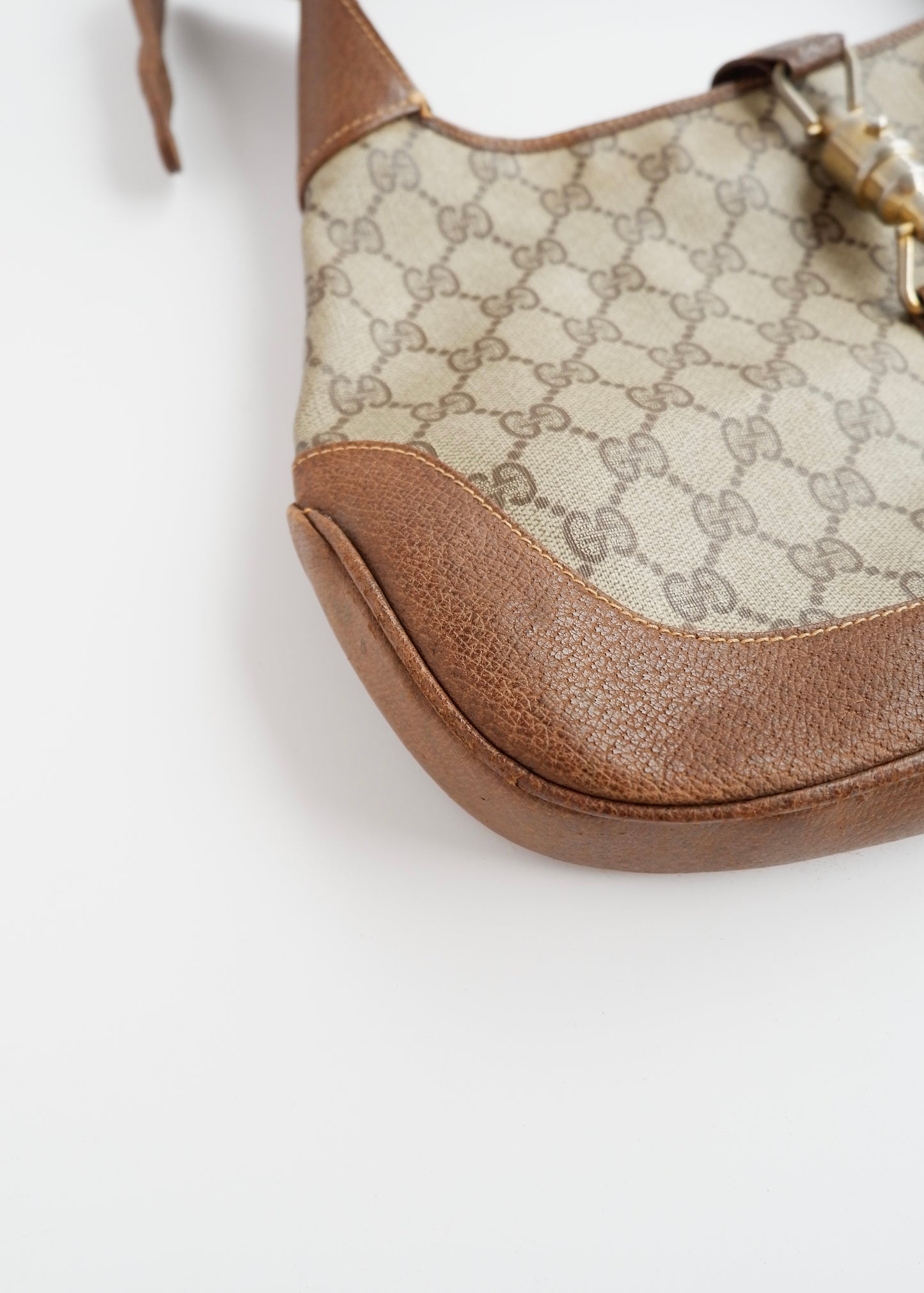 Authentic Preowned Vintage Gucci Brown GG Canvas Jackie Shoulder Bag