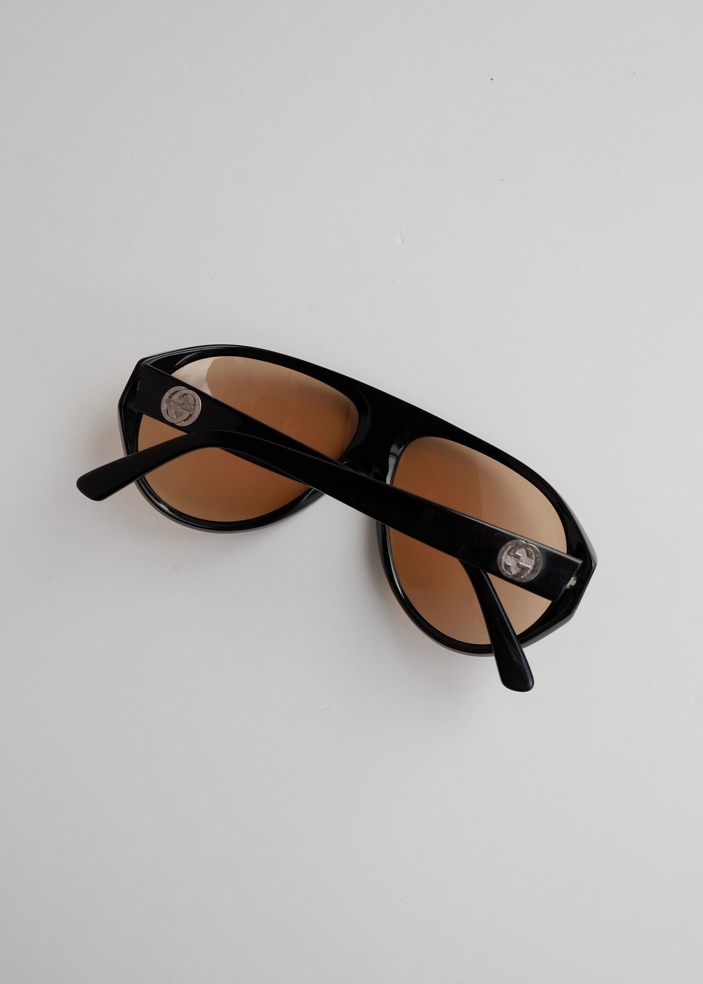 Authentic Preowned Gucci Black Aviator Acetate Frame Sunglasses