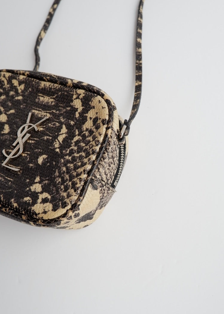 Authentic Preowned Saint Laurent YSL Python Print Small Tassel Crossbody Bag