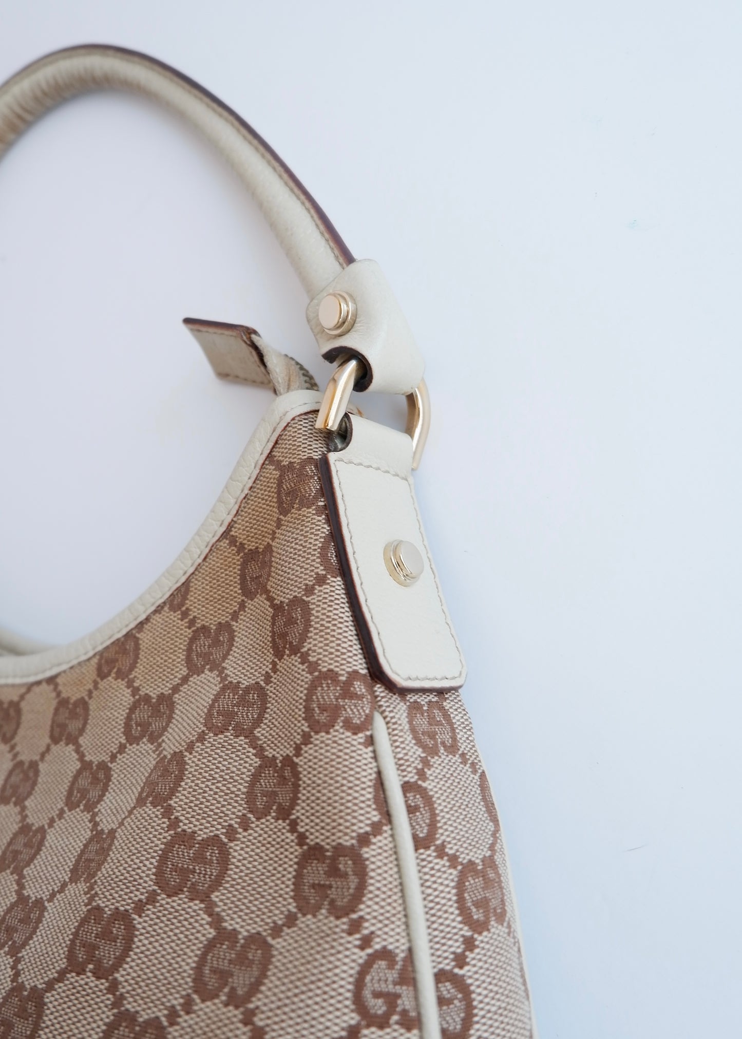Authentic Preowned Gucci White GG Canvas Shoulder Bag