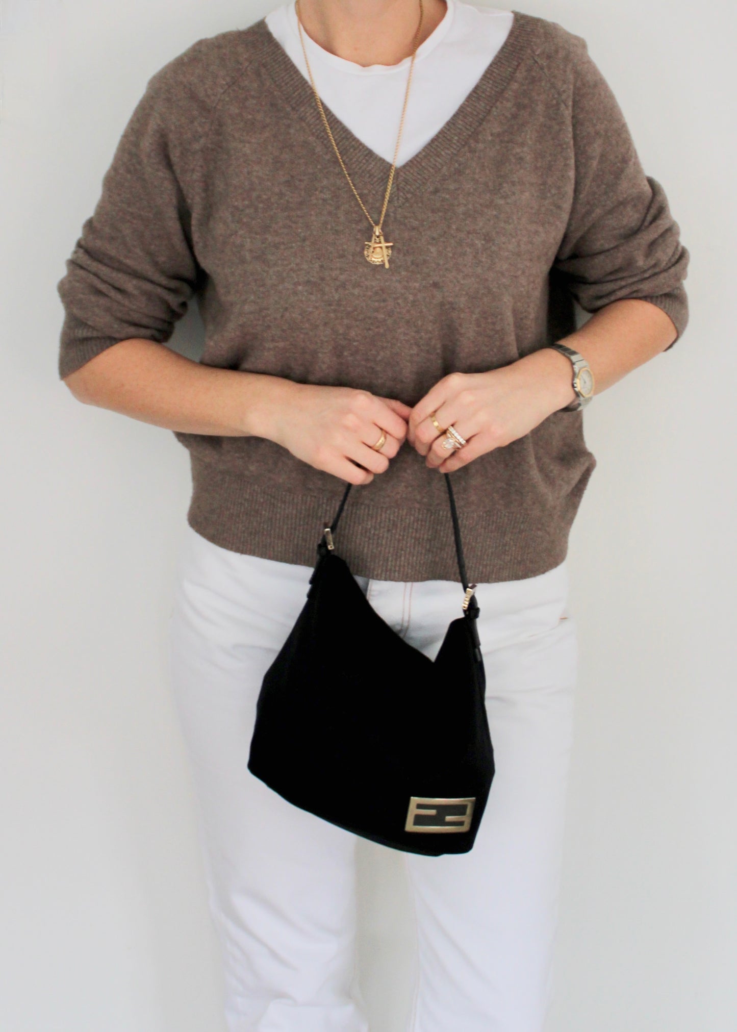 Authentic Preowned Fendi Black Neoprene Hobo Shoulder Bag