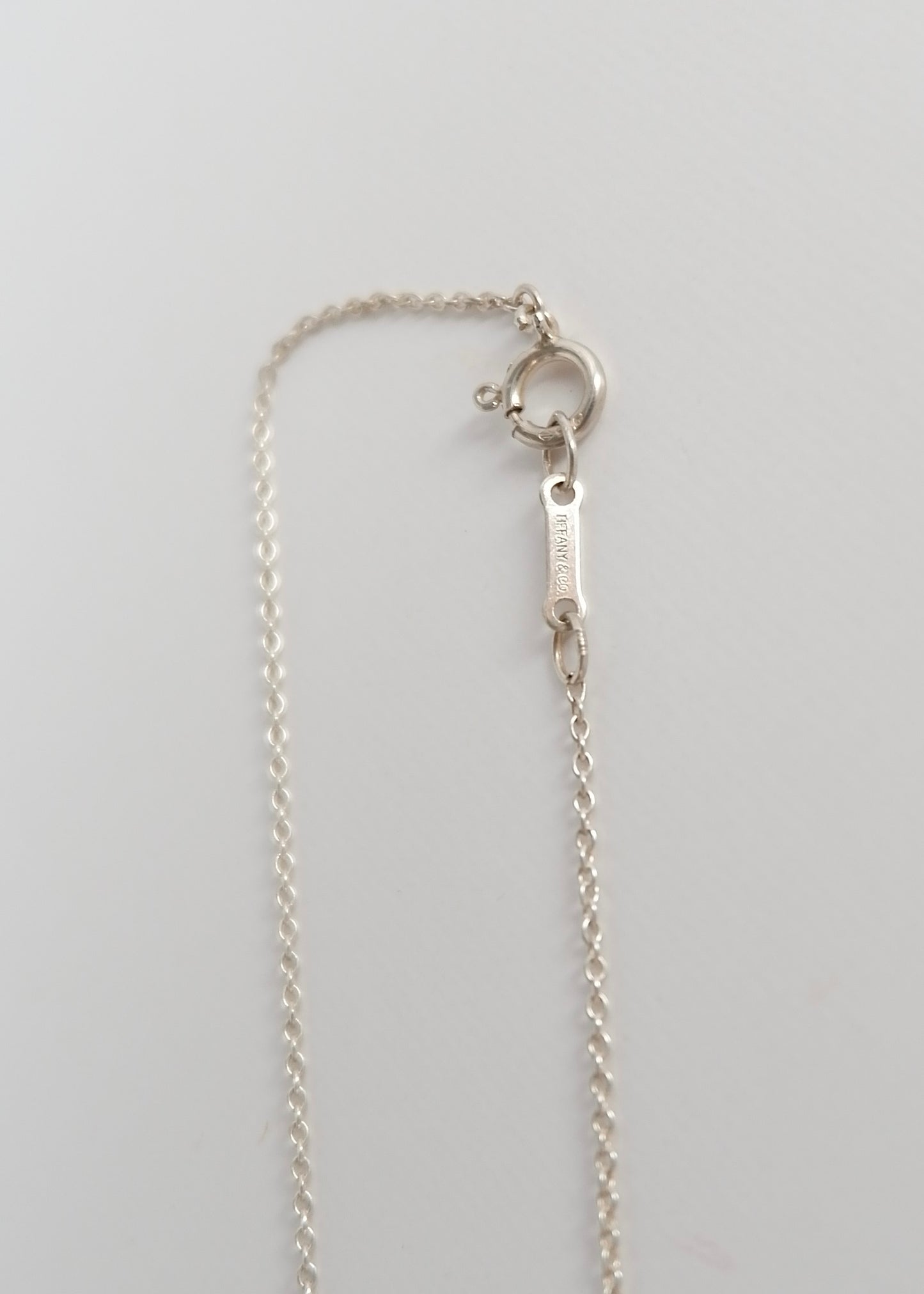 Authentic Preowned Tiffany Silver Bean Necklace with Box