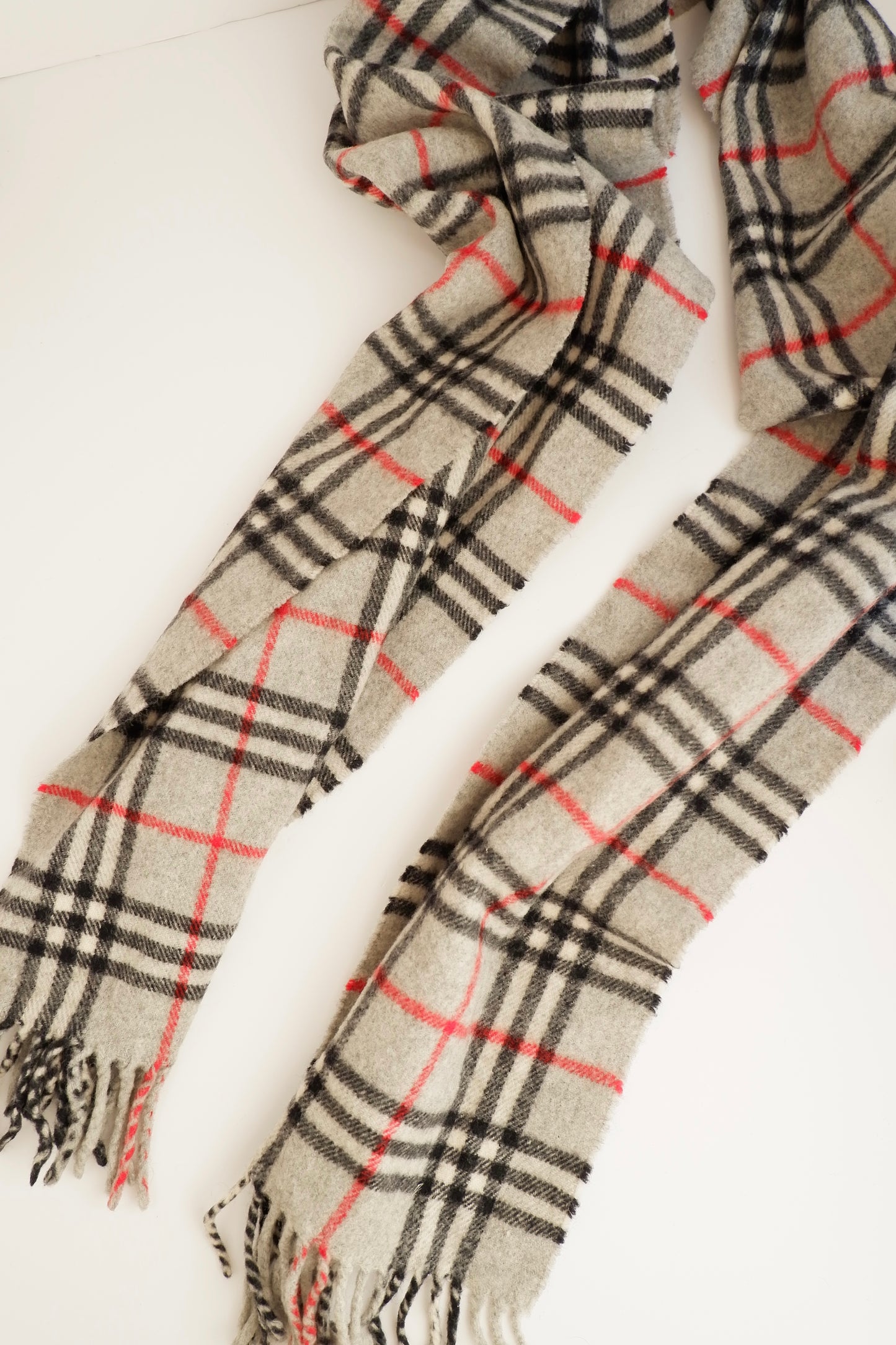 Authentic Preowned Burberry Grey Check Wool Scarf