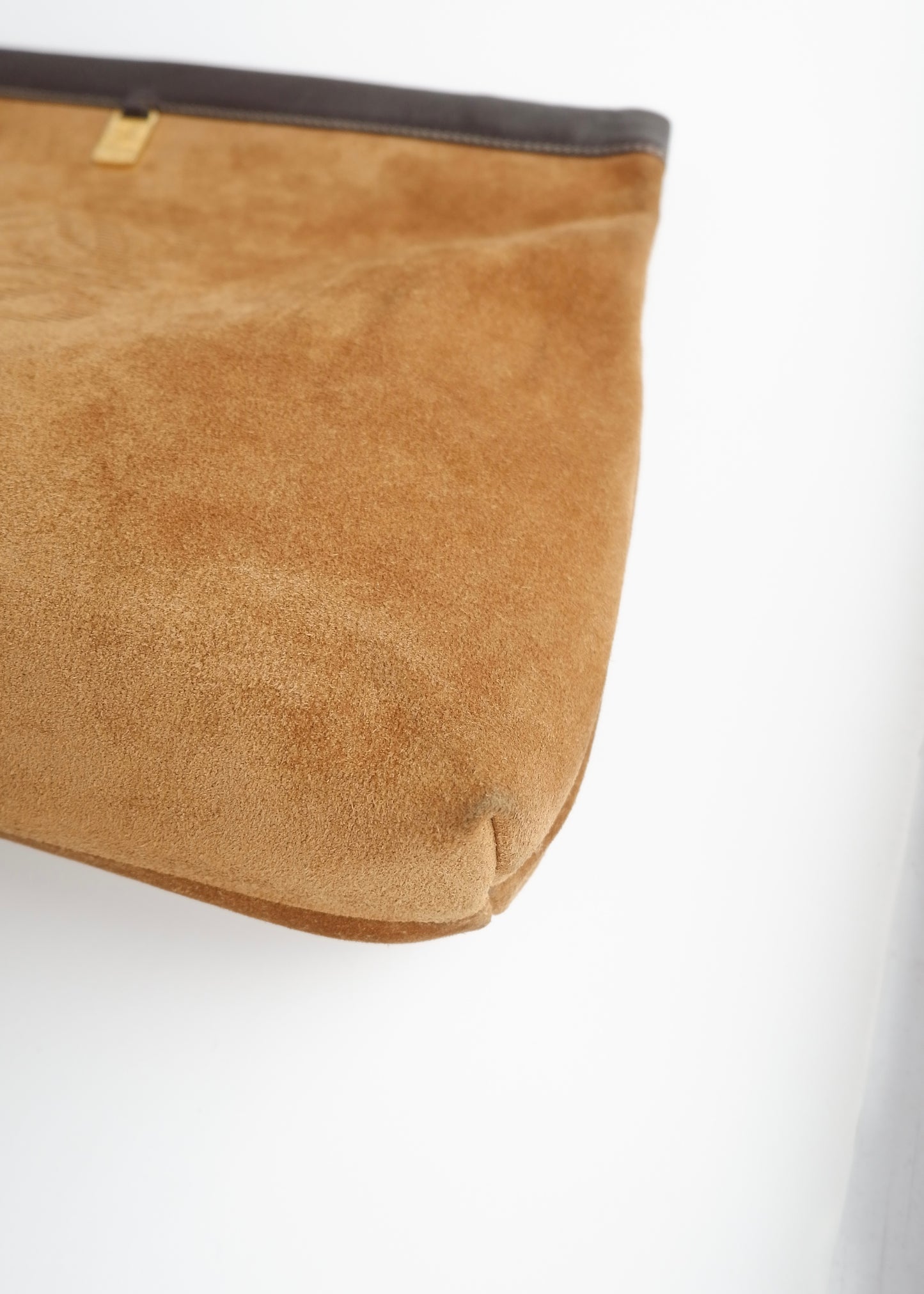 Authentic Preowned Loewe Brown Suede Oversized Clutch Bag