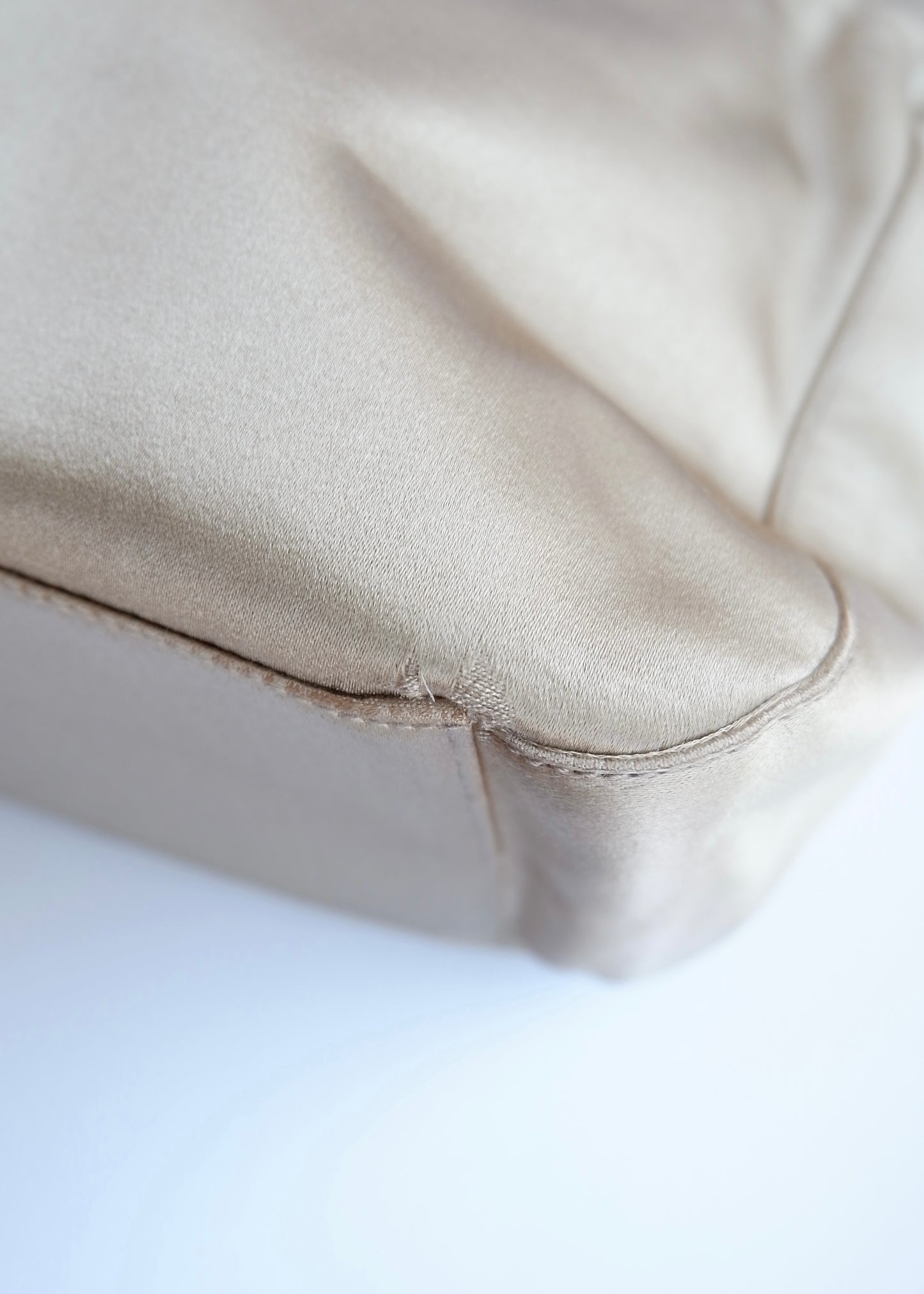 Authentic Preowned Vintage Prada Champagne Satin Shoulder Bag