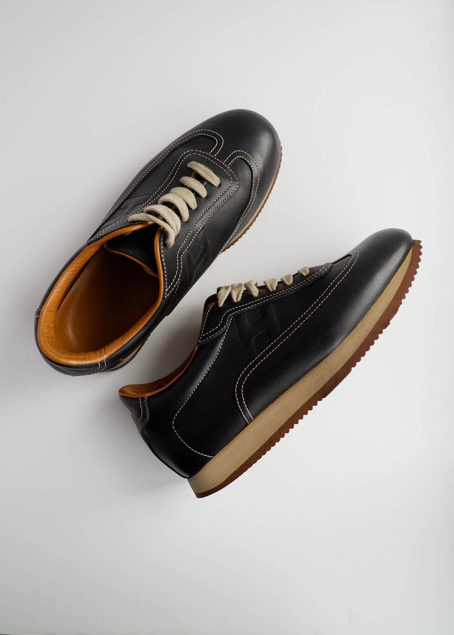 Authentic Preowned Hermes Black Leather H Quick Sneakers - 40