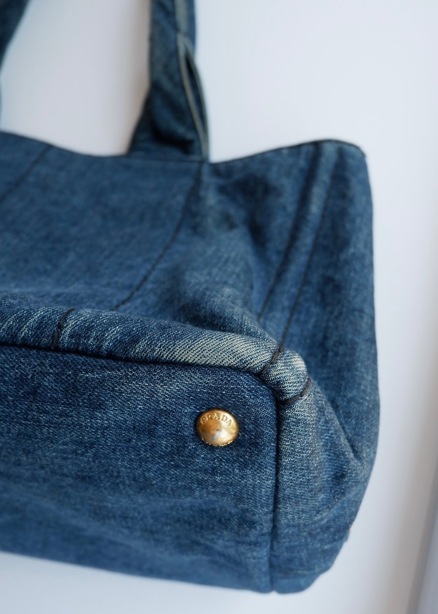 Authentic Preowned Prada Navy Denim Canapa Tote Bag