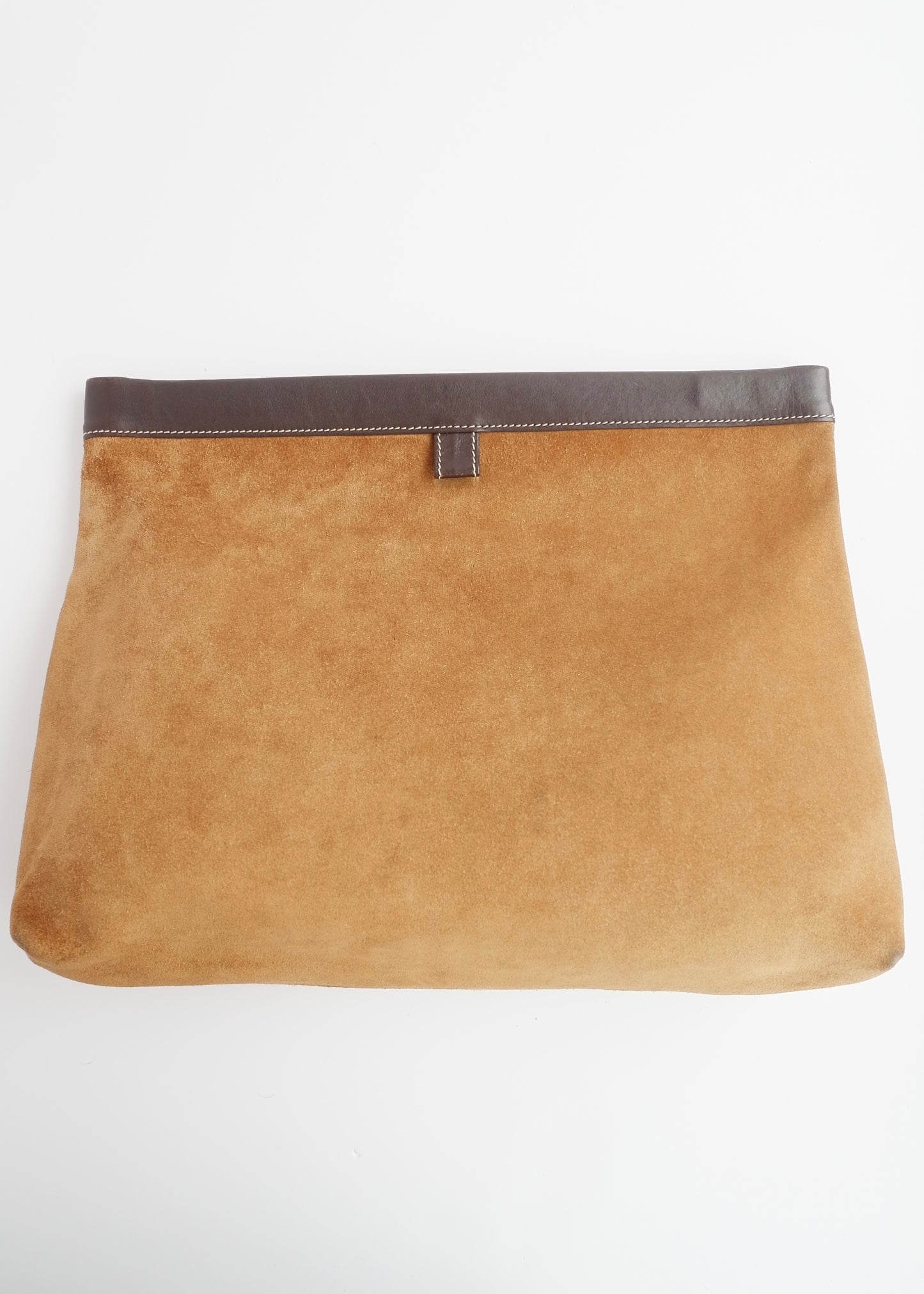 Authentic Preowned Loewe Brown Suede Oversized Clutch Bag