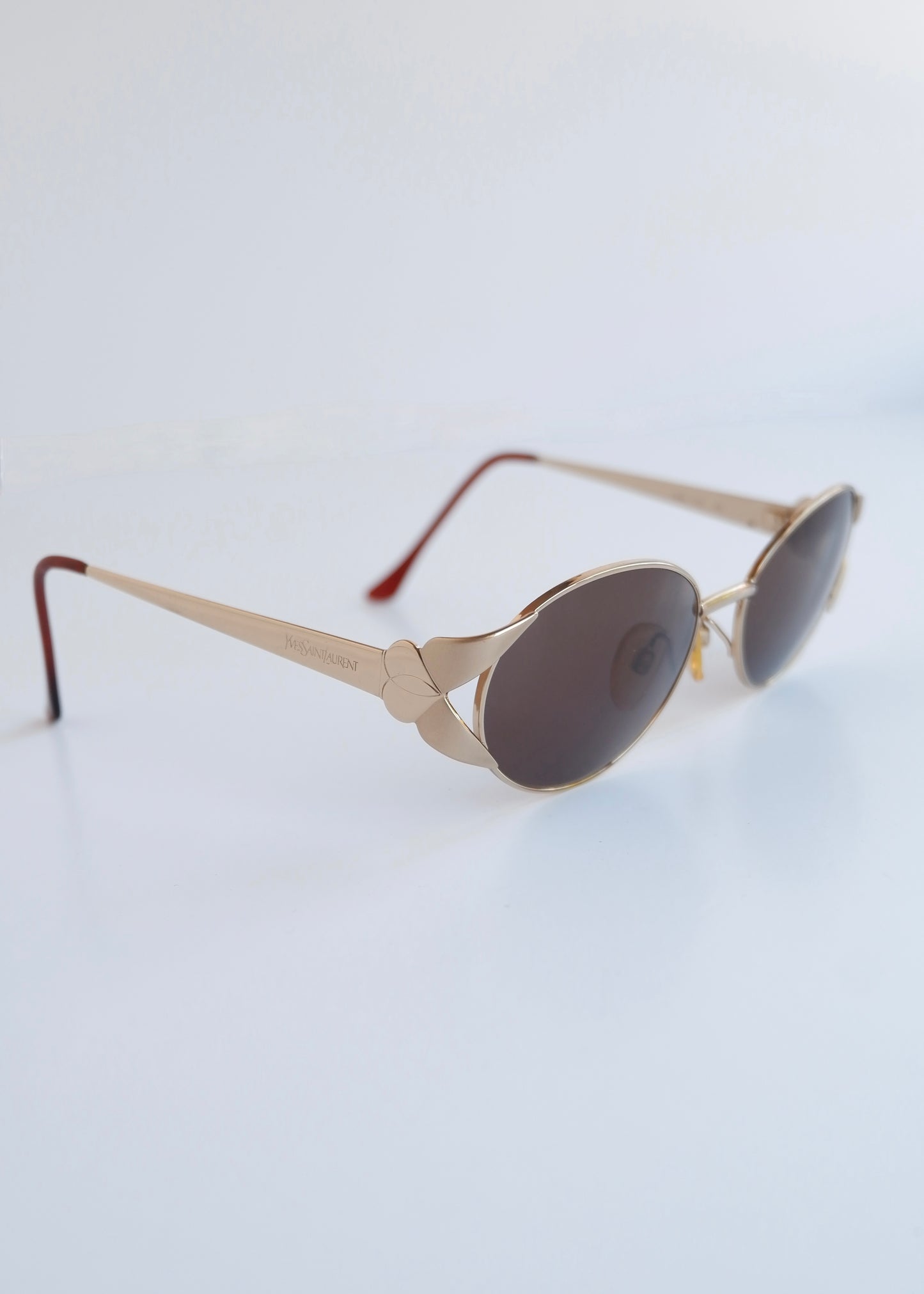 Authentic Preowned Vintage Yves Saint Laurent Gold Metal Frame Sunglasses