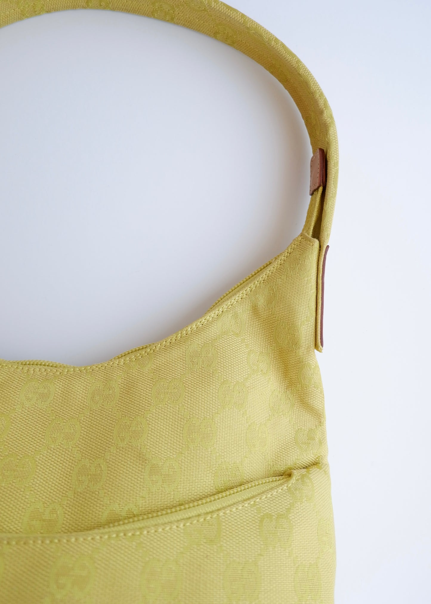 Authentic Preowned Gucci GG Canvas Neon Green Shoulder Bag