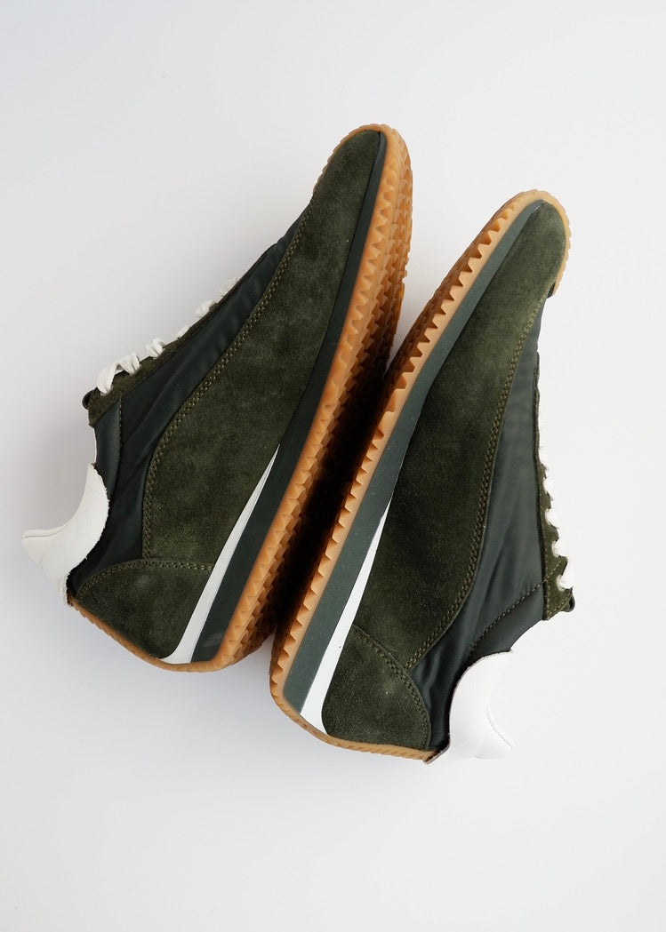 Authentic Preowned Loewe Forest Green Suede Sneakers - 39