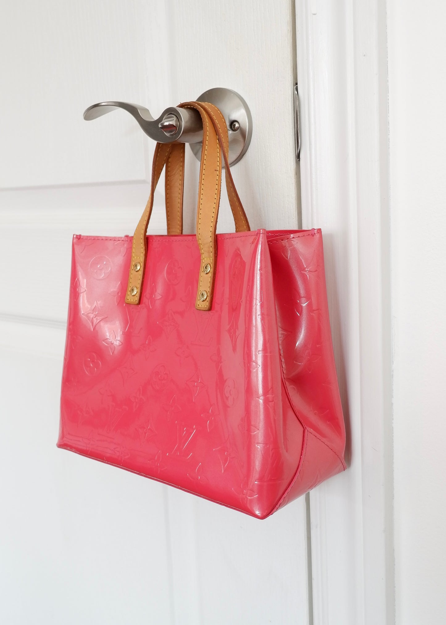 Authentic Preowned Louis Vuitton Monogram Framboise Vernis Reade Handbag