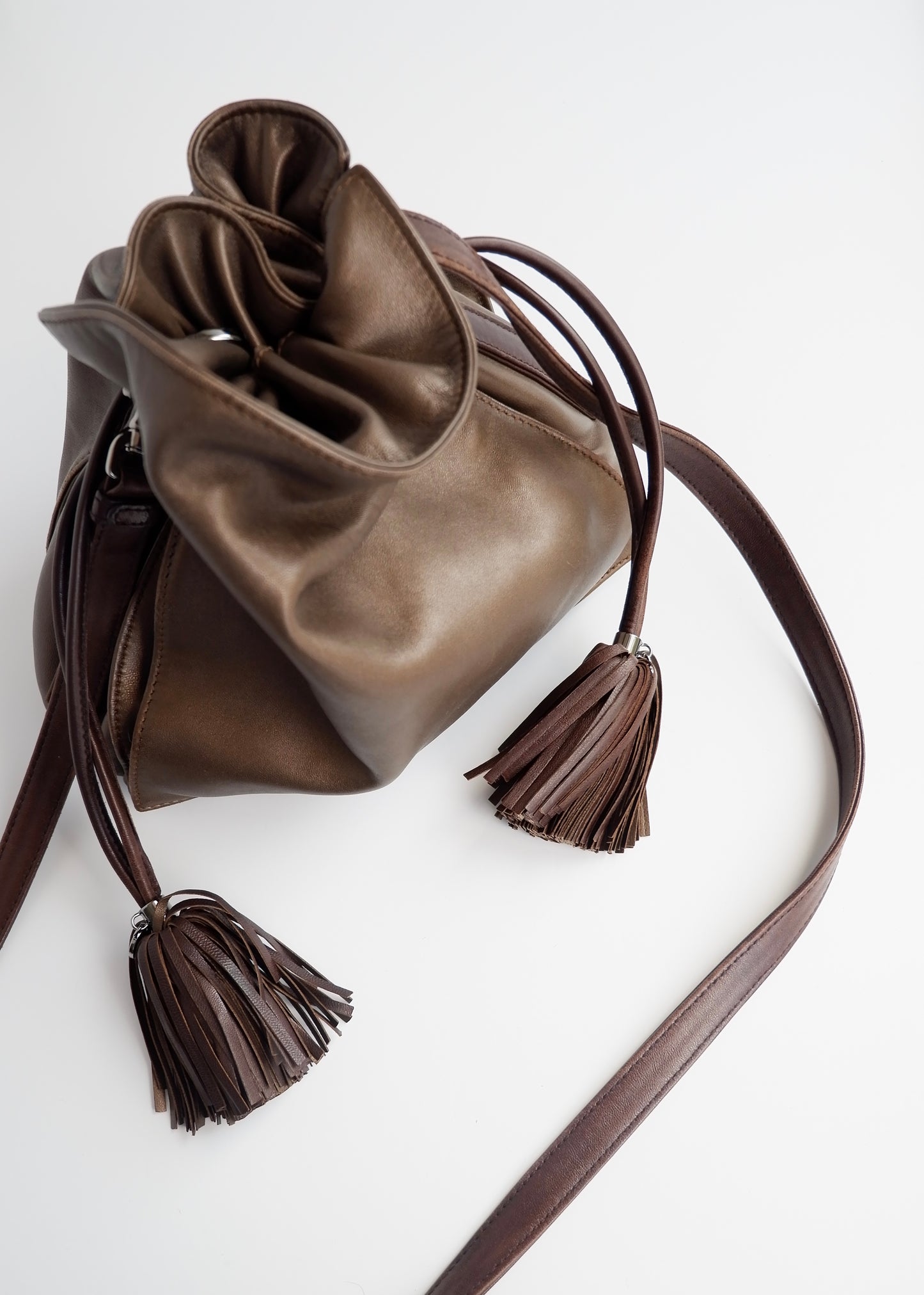 Authentic Preowned Vintage Loewe Bronze Leather Flamingo Bag