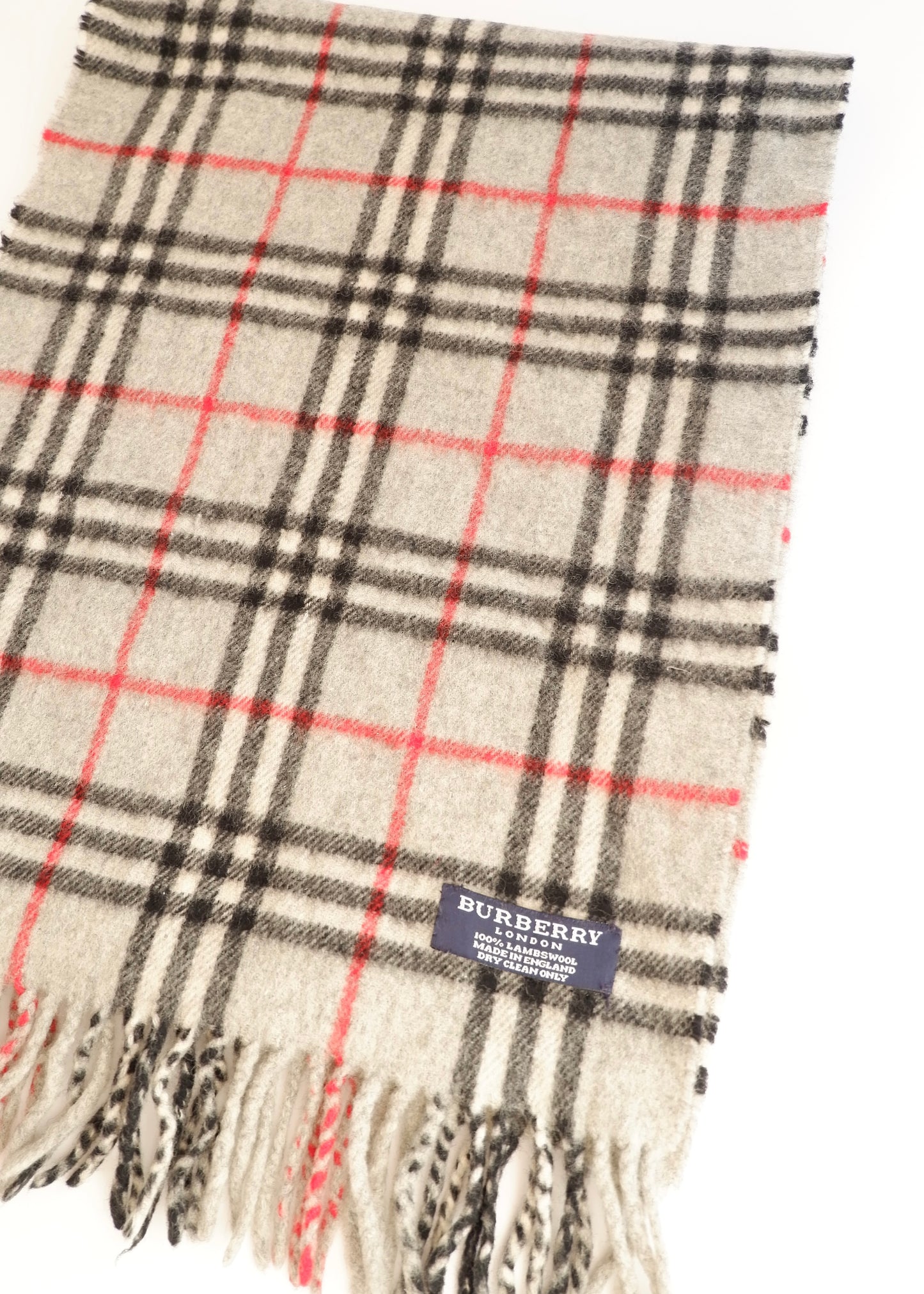 Authentic Preowned Burberry Grey Check Wool Scarf