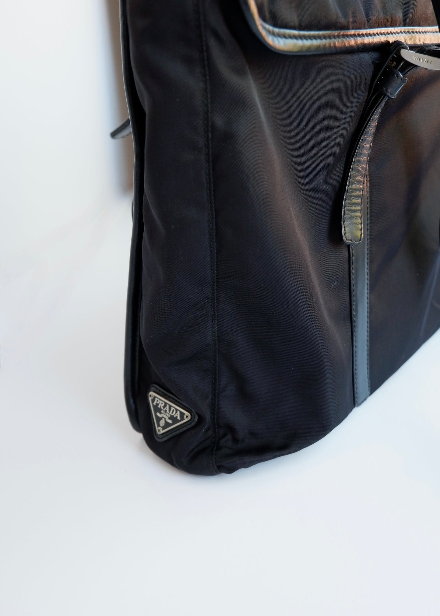 Authentic Preowned Prada Black Nylon/ Leather Tote Bag