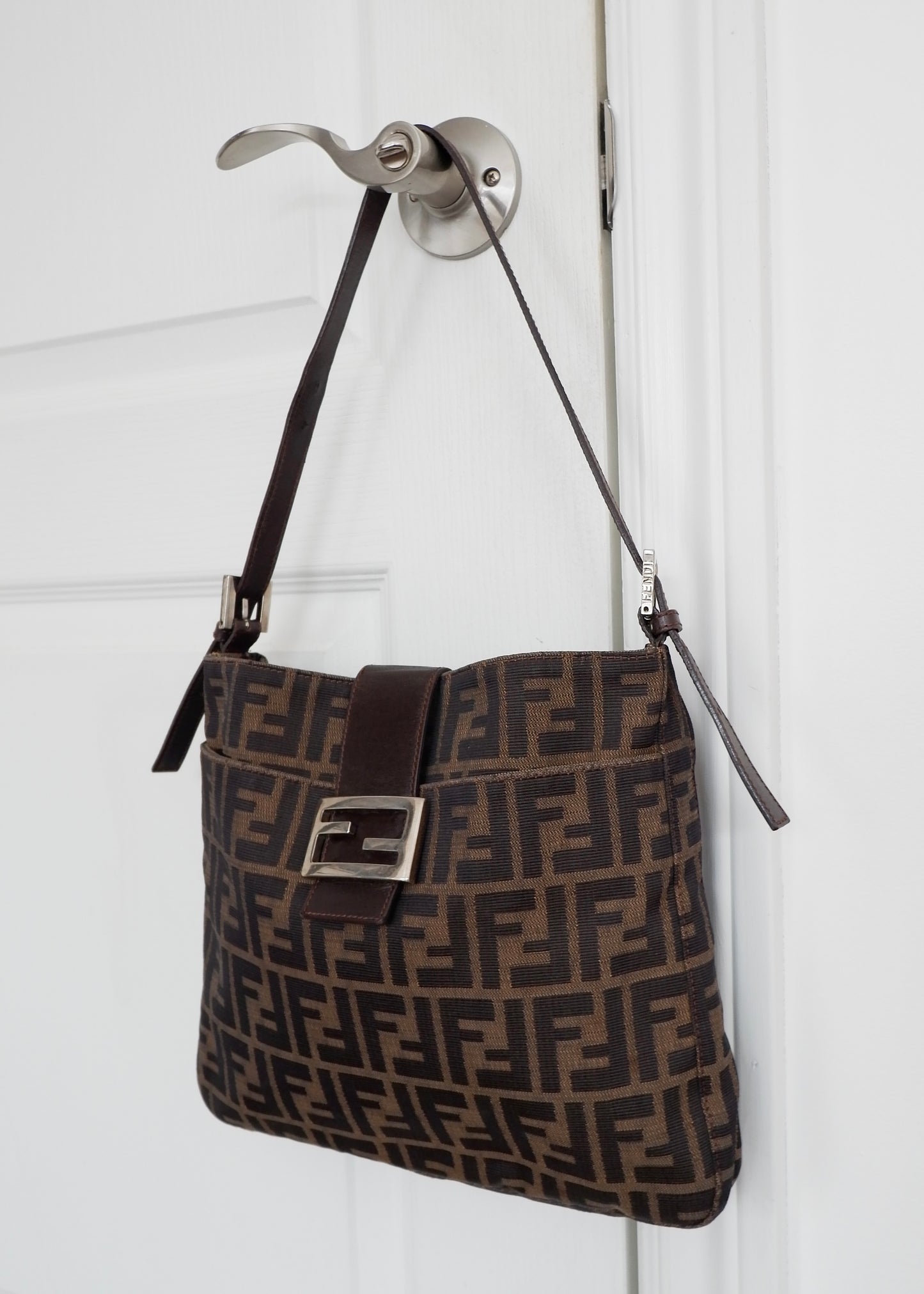 Authentic Preowned Fendi Brown Zucca Shoulder Bag