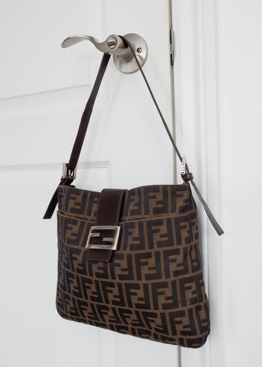 Authentic Preowned Fendi Brown Zucca Shoulder Bag