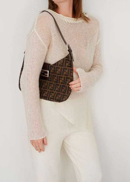 Authentic Preowned Fendi Brown Zucca Shoulder Bag
