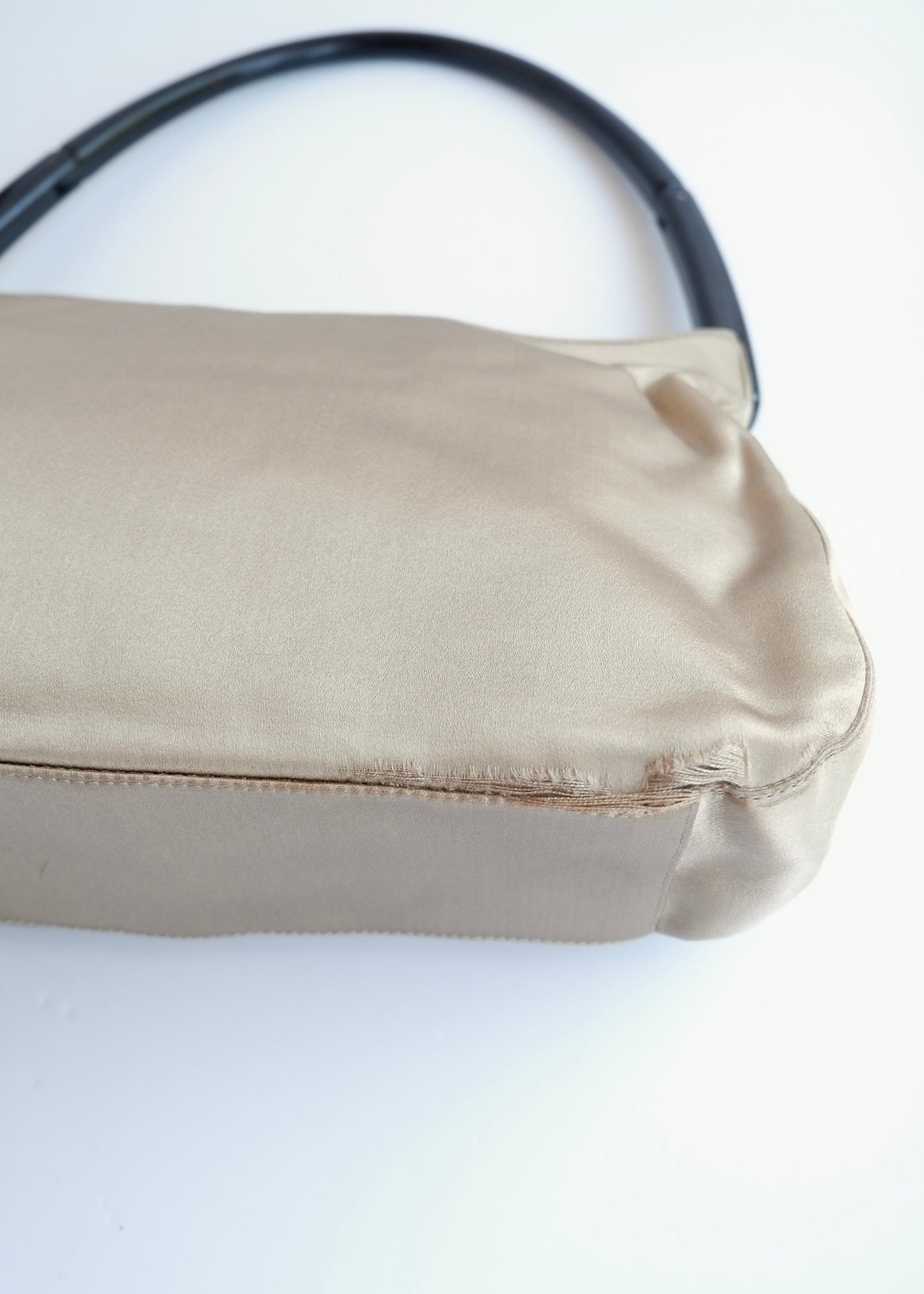 Authentic Preowned Vintage Prada Champagne Satin Shoulder Bag
