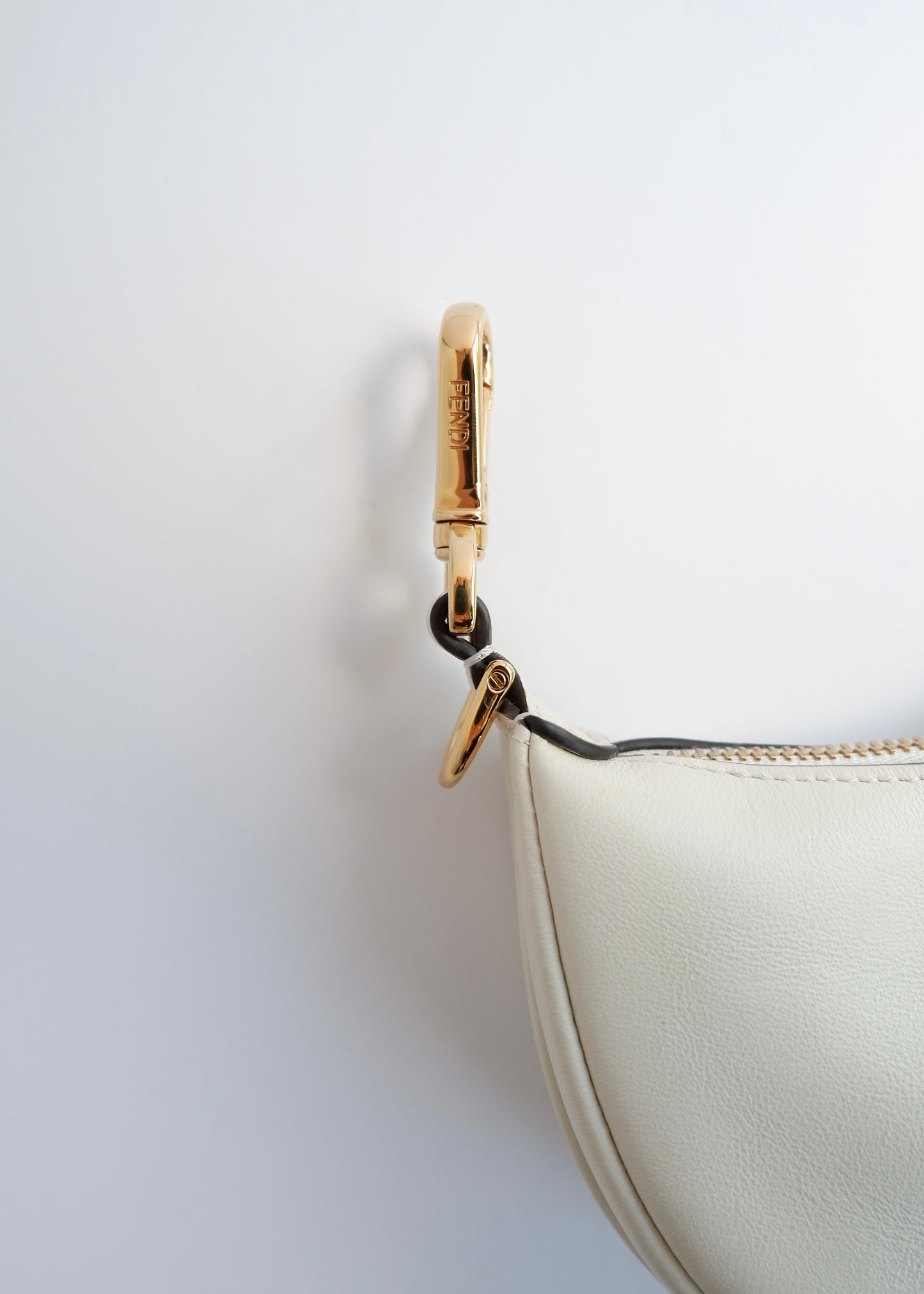 Authentic Preowned Fendi White Leather Nano Fendigraphy Handbag