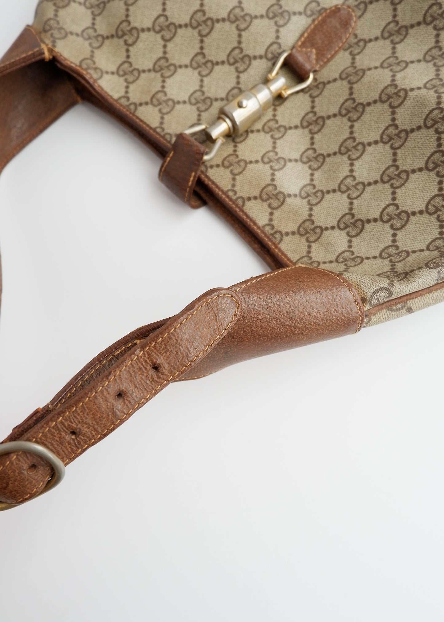 Authentic Preowned Vintage Gucci Brown GG Canvas Jackie Shoulder Bag
