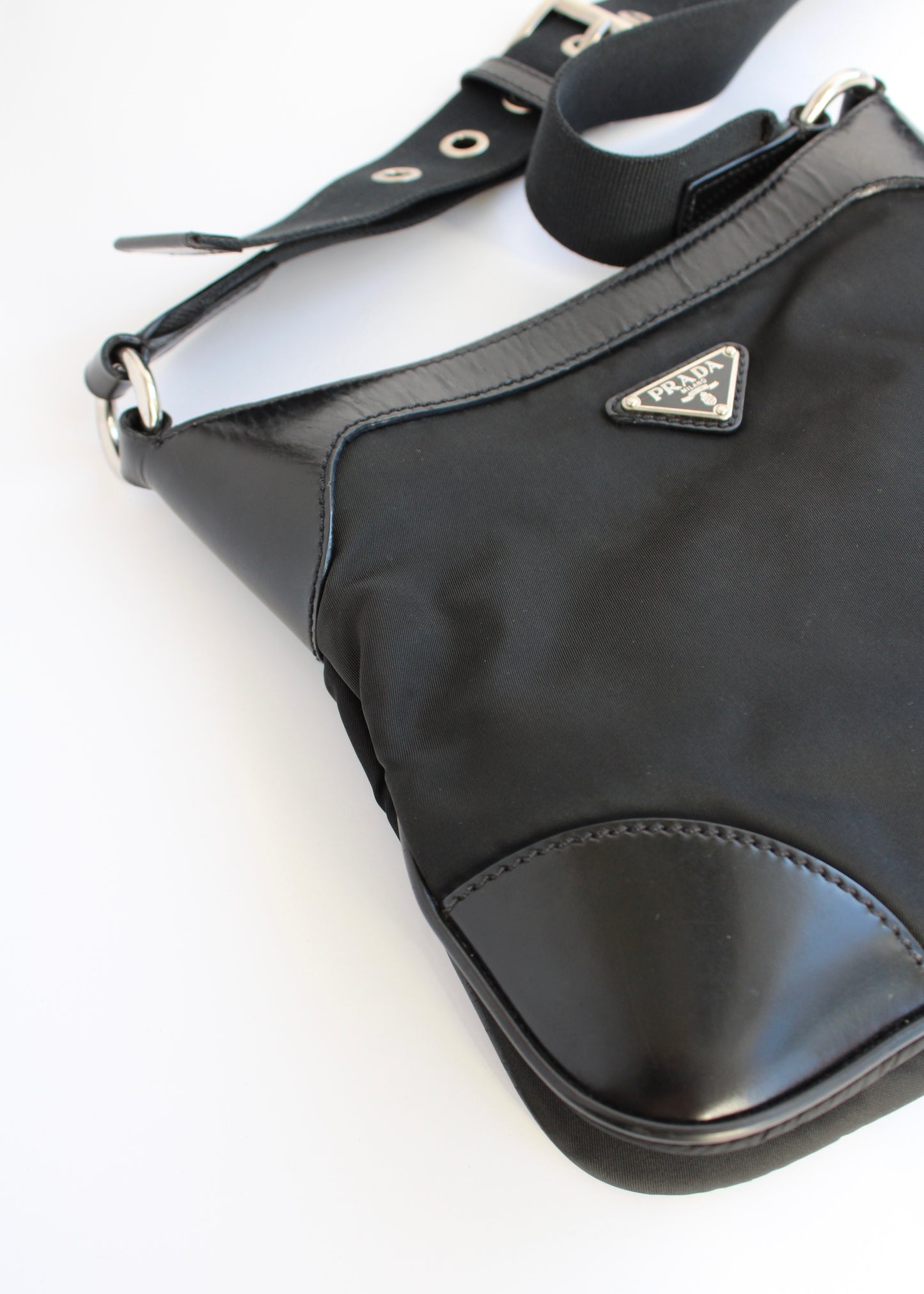 Authentic Preowned Prada Black Nylon/Leather Crossbody Bag