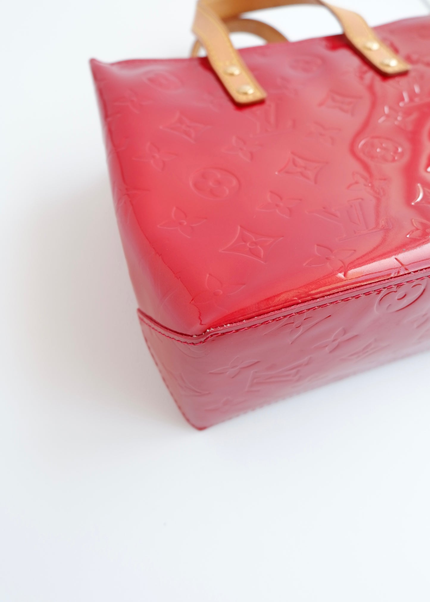 Authentic Preowned Louis Vuitton Red Monogram Vernis Reade Handbag