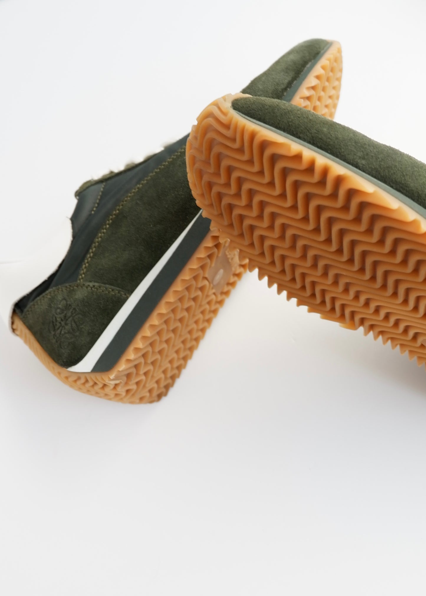 Authentic Preowned Loewe Forest Green Suede Sneakers - 39