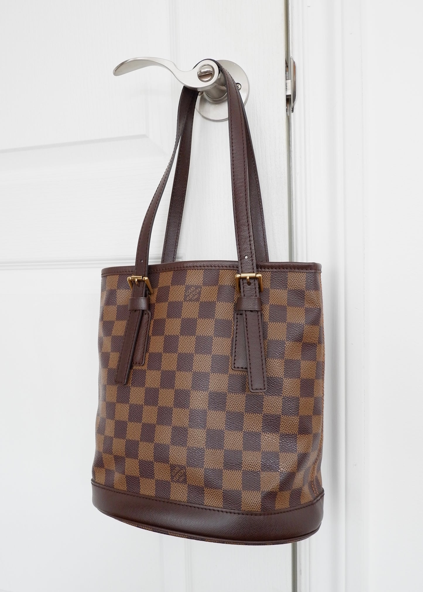 Authentic Preowned Louis Vuitton Damier Ebene Marais Bucket Bag