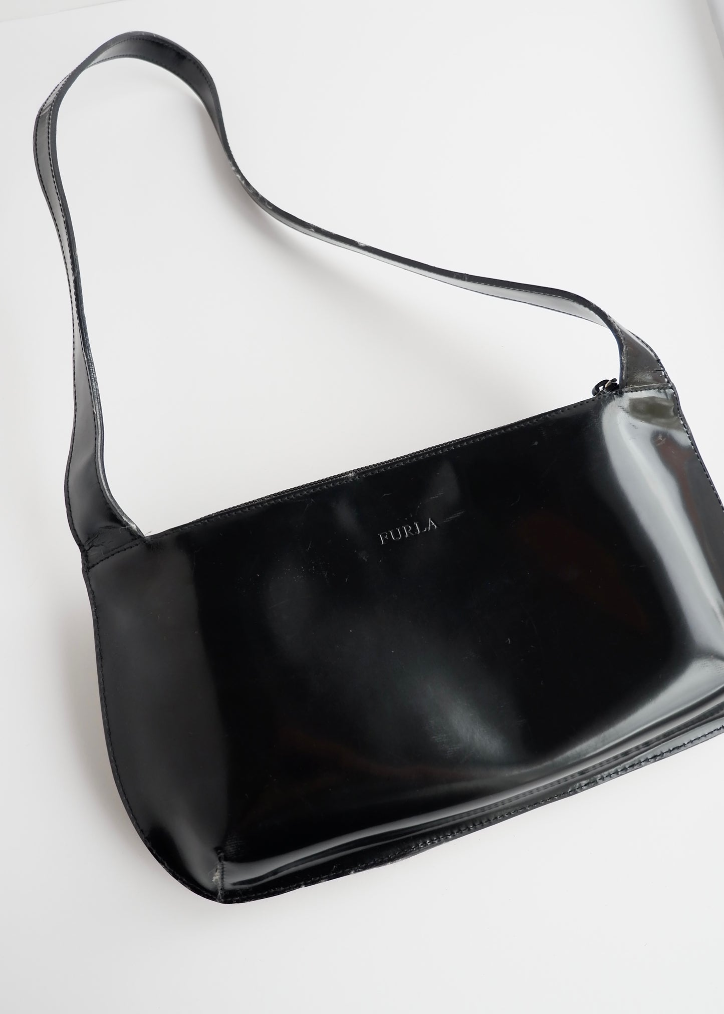 Authentic Preowned Furla Black/Brown/Cream Zebra Print Leather/Pony Hair Bag