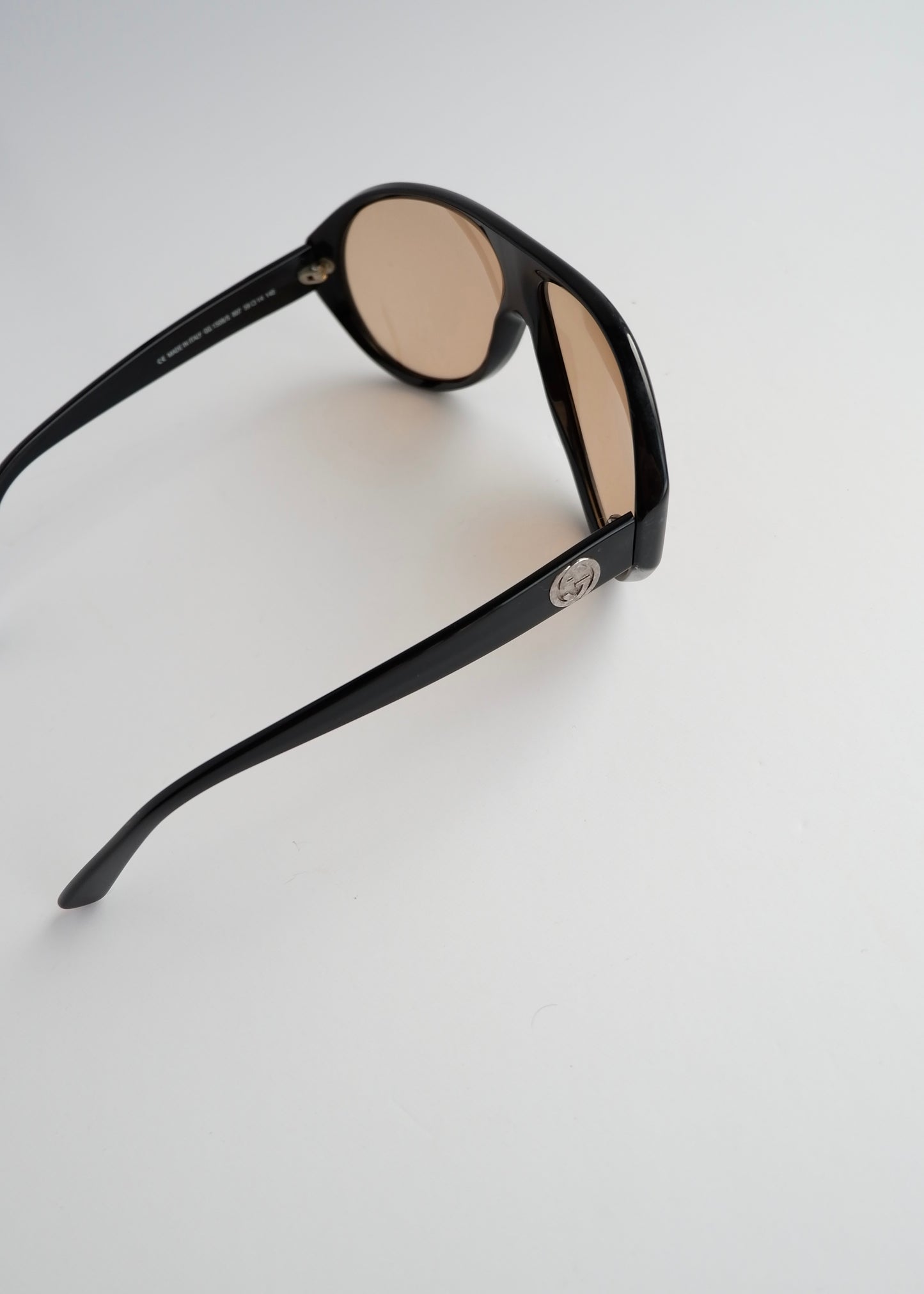 Authentic Preowned Gucci Black Aviator Acetate Frame Sunglasses