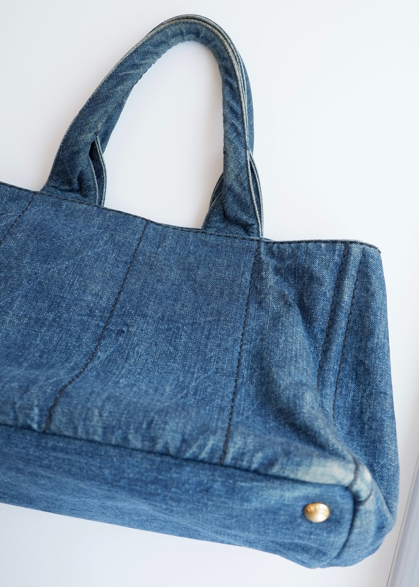 Authentic Preowned Prada Navy Denim Canapa Tote Bag
