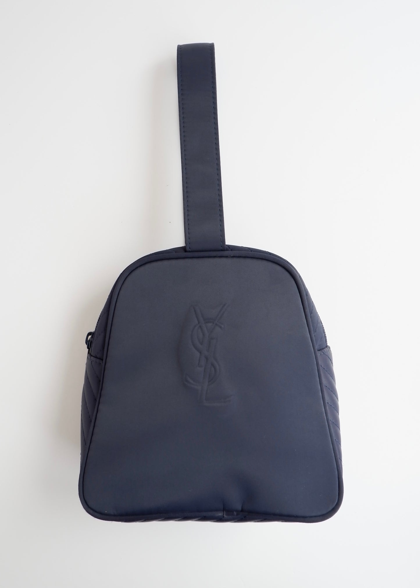 Authentic Preowned Vintage YSL Navy Nylon Wristlet Pouch