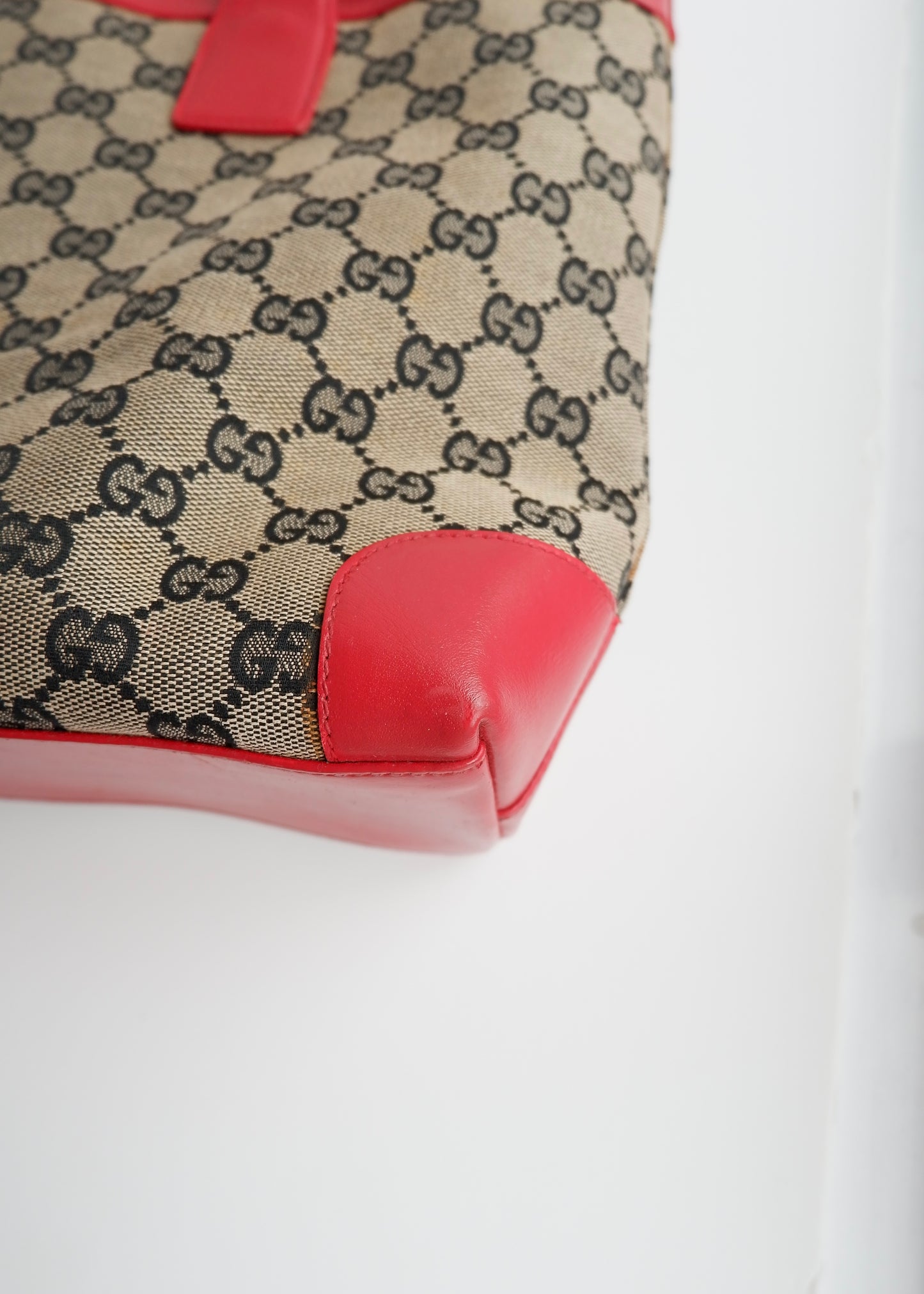 Authentic Preowned Gucci GG Canvas Red/ Navy Shoulder Bag