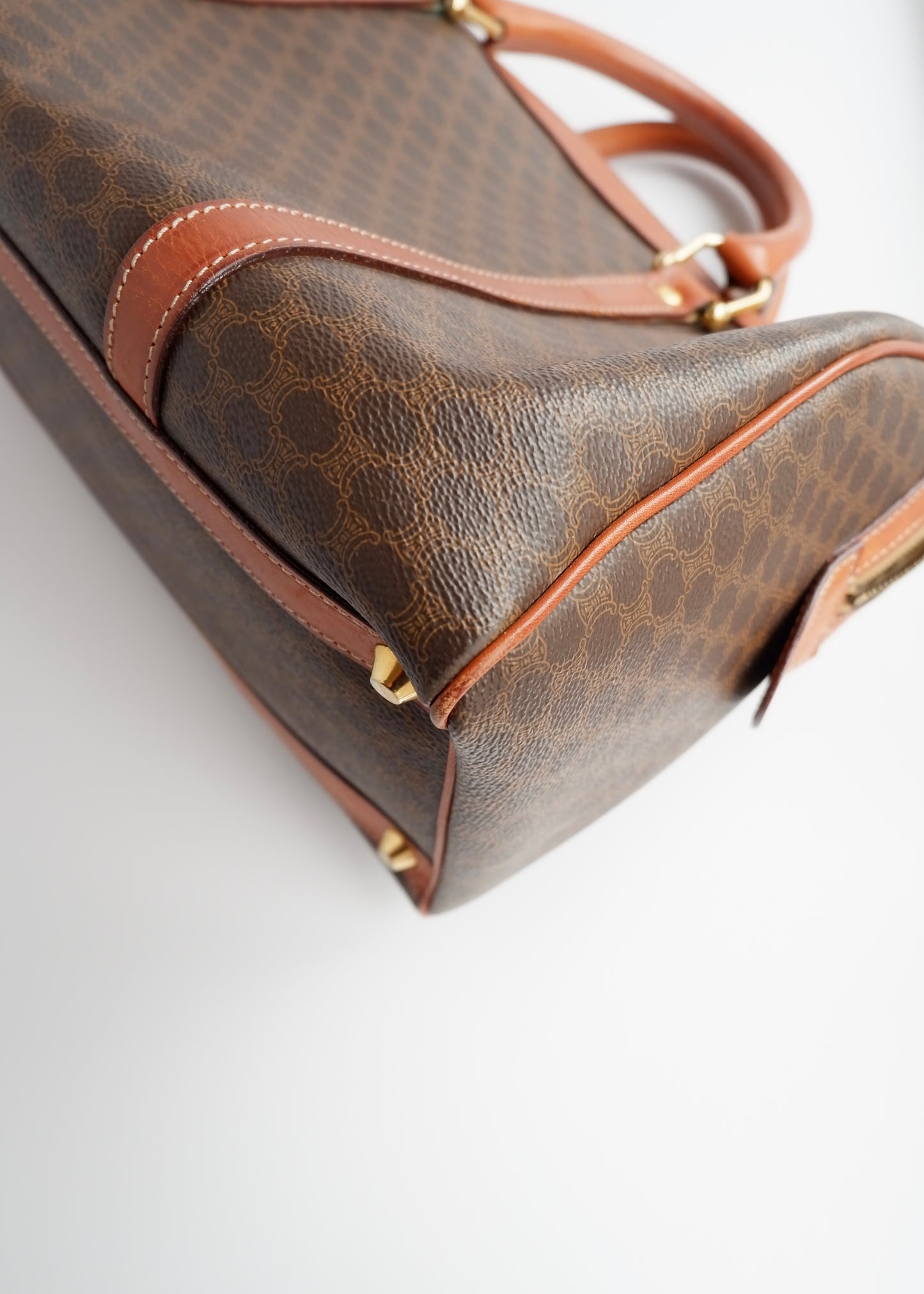 Authentic Preowned Vintage Celine Brown Macadam Boston Bag