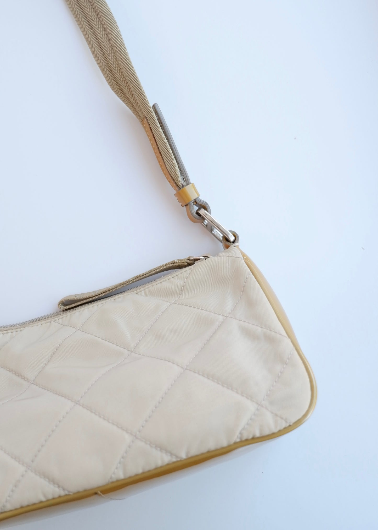 Authentic Preowned Prada Beige Quilted Nylon Crossbody Bag