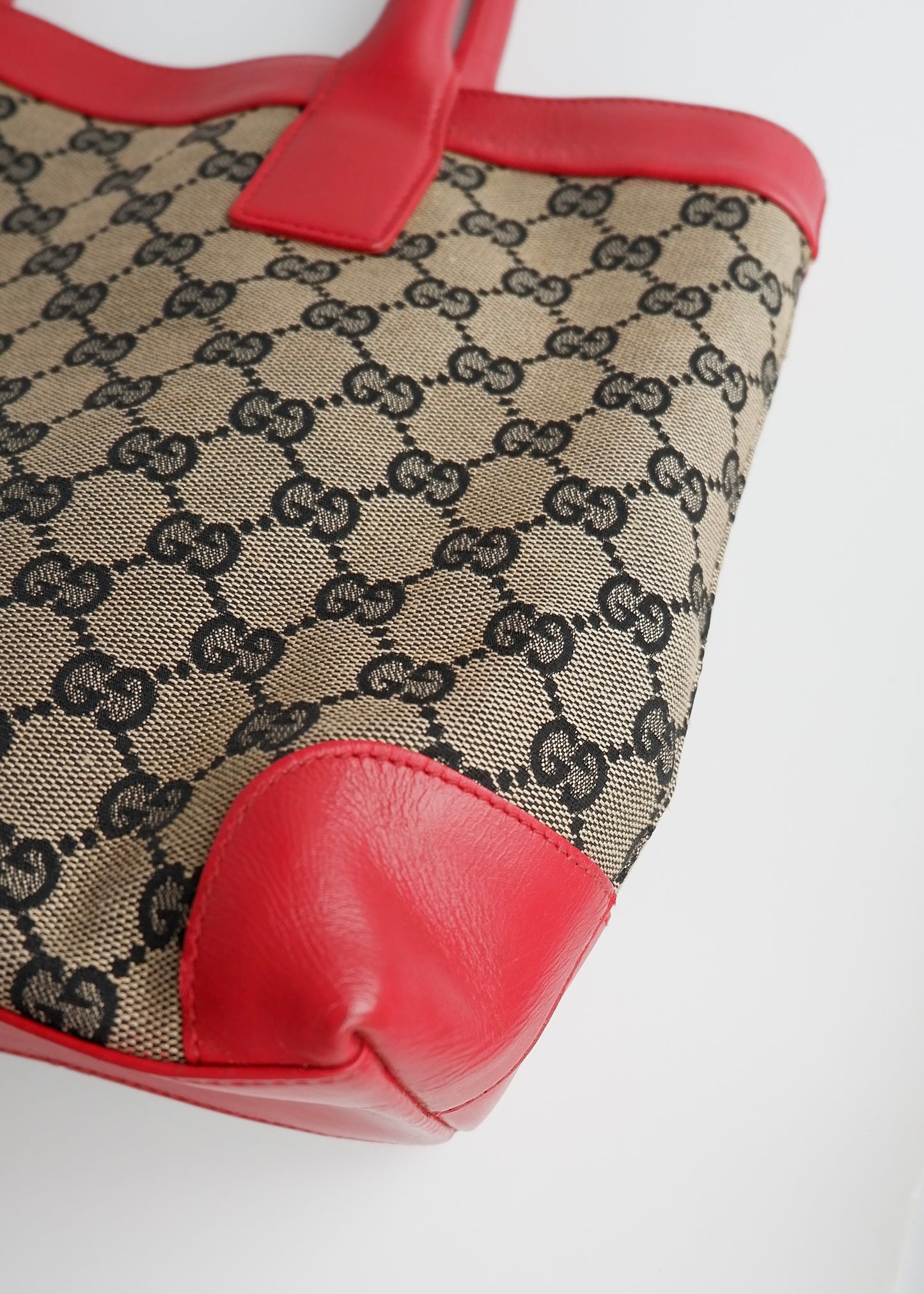 Authentic Preowned Gucci GG Canvas Red/ Navy Shoulder Bag