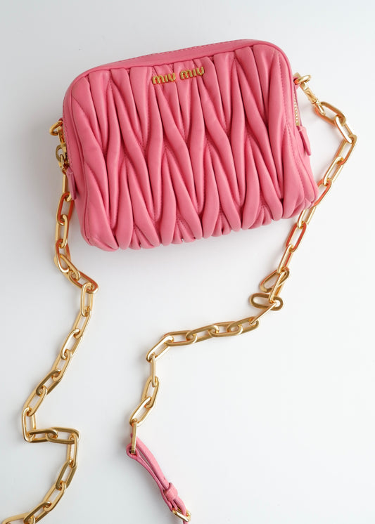 Authentic Preowned Miu Miu Pink Leather Crossbody