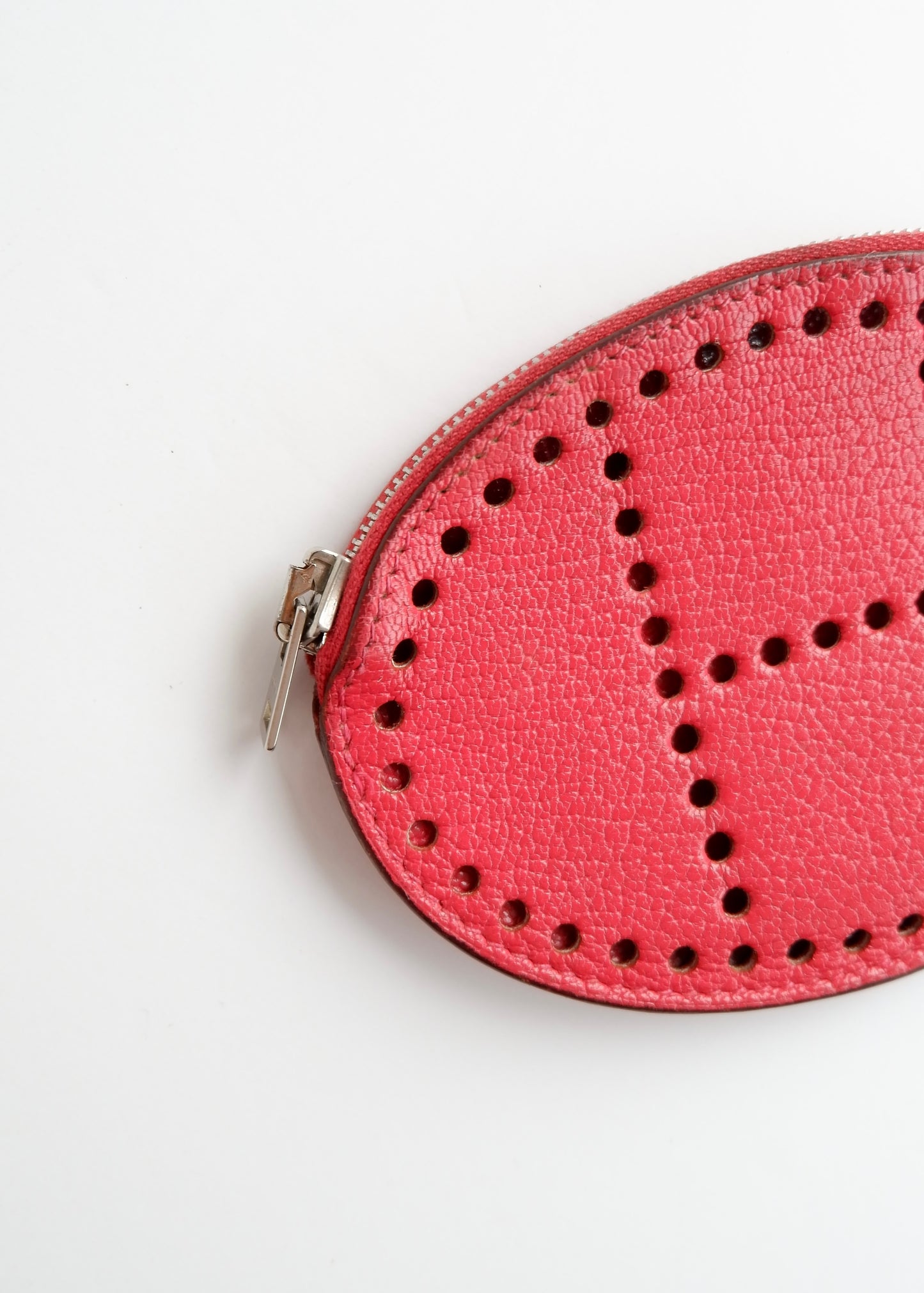 Authentic Preowned Hermes Evelyne Leather Rose Tyrien Coin Pouch