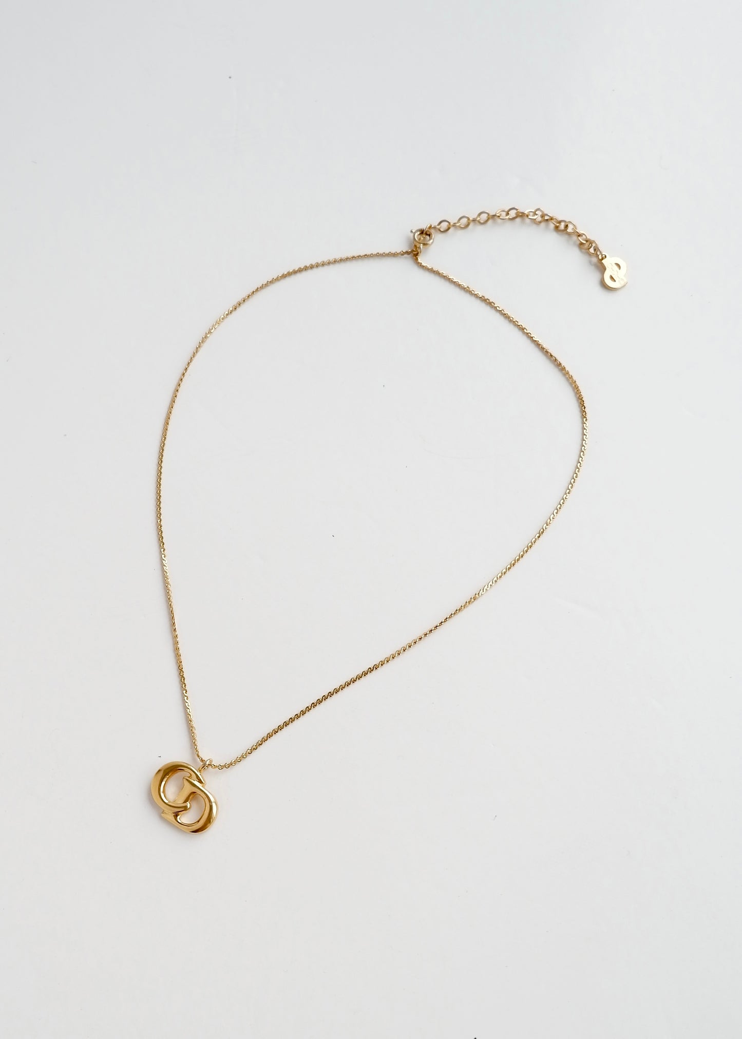 Authentic Preowned Vintage Dior Goldtone CD Logo Necklace