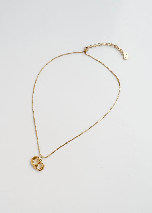 Authentic Preowned Vintage Dior Goldtone CD Logo Necklace