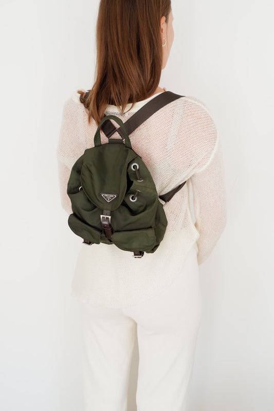Authentic Preowned Prada Green Nylon Small Backpack