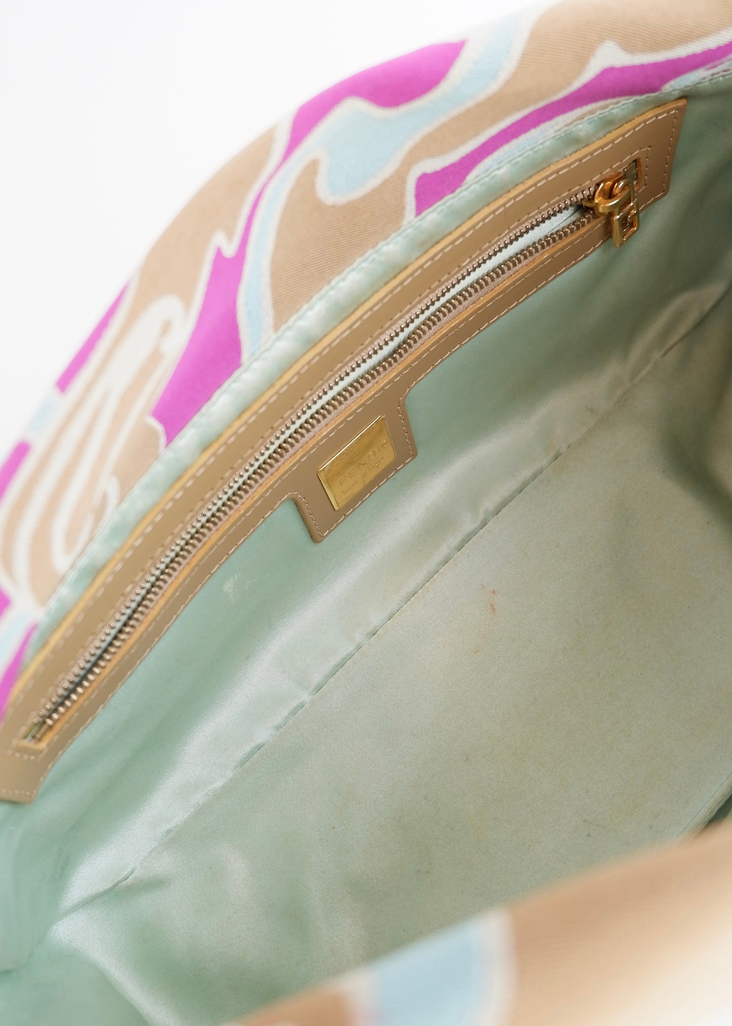 Authentic Preowned Fendi Psychedelic Swirl Multi Color Baguette Shoulder Bag