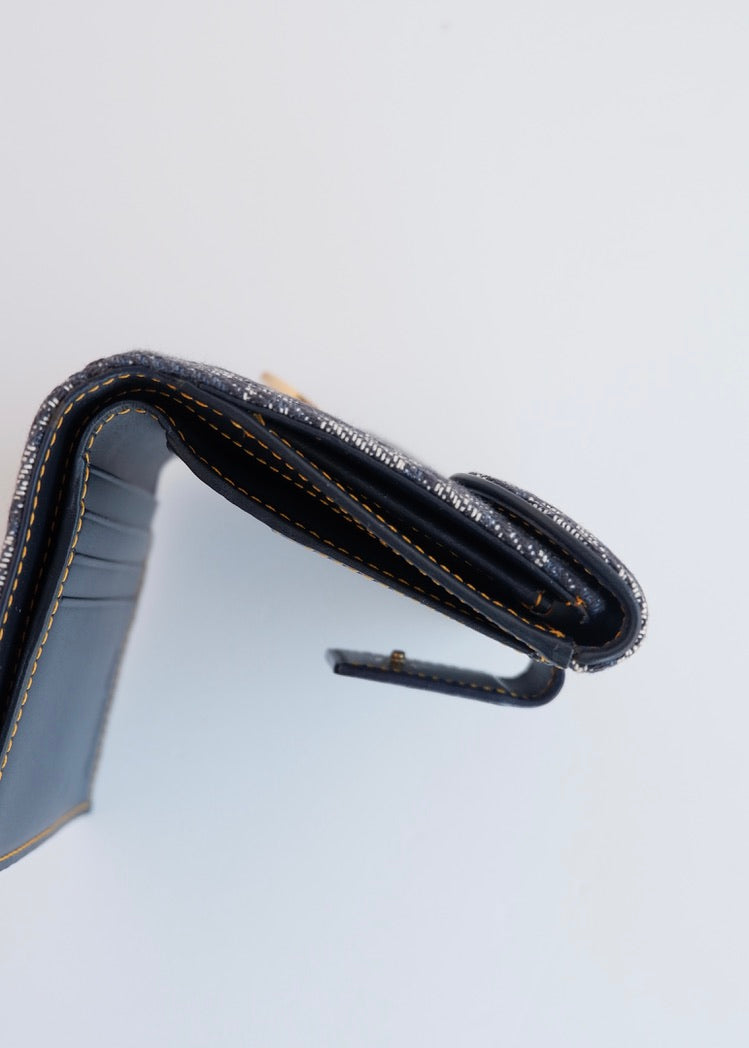 Authentic Preowned Dior Navy Oblique Bi-Fold D Charm Wallet