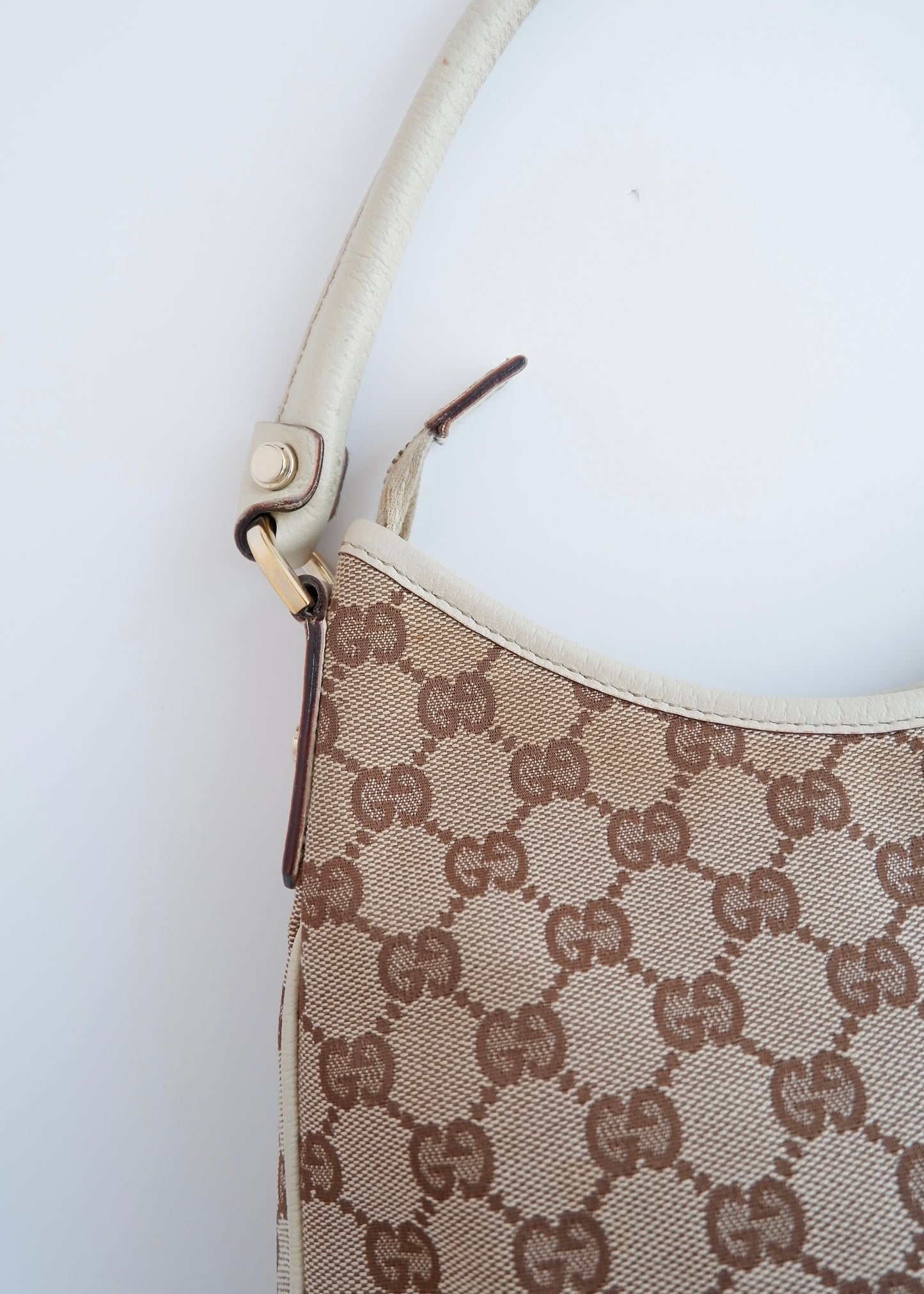 Authentic Preowned Gucci White GG Canvas Shoulder Bag