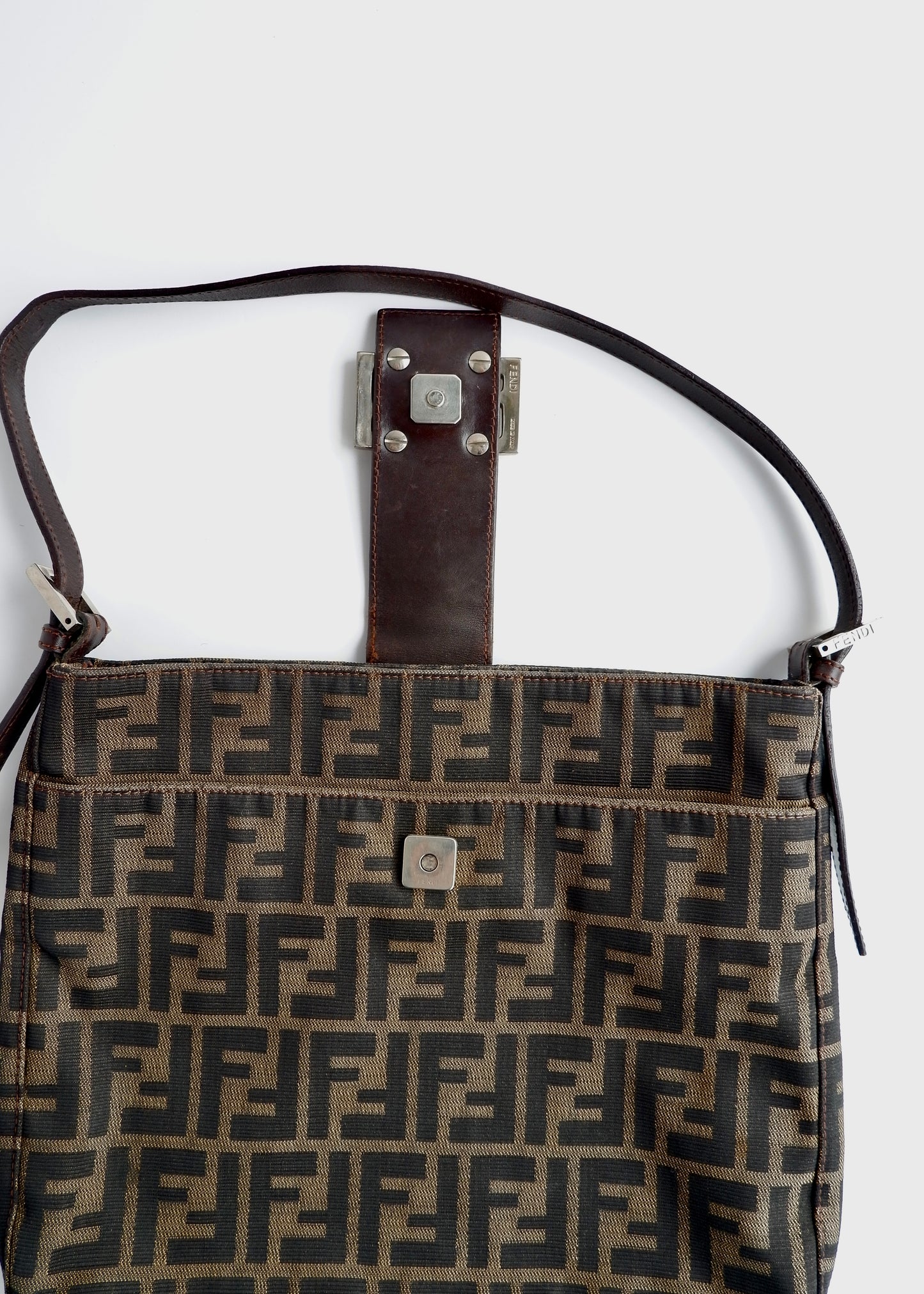 Authentic Preowned Fendi Brown Zucca Shoulder Bag