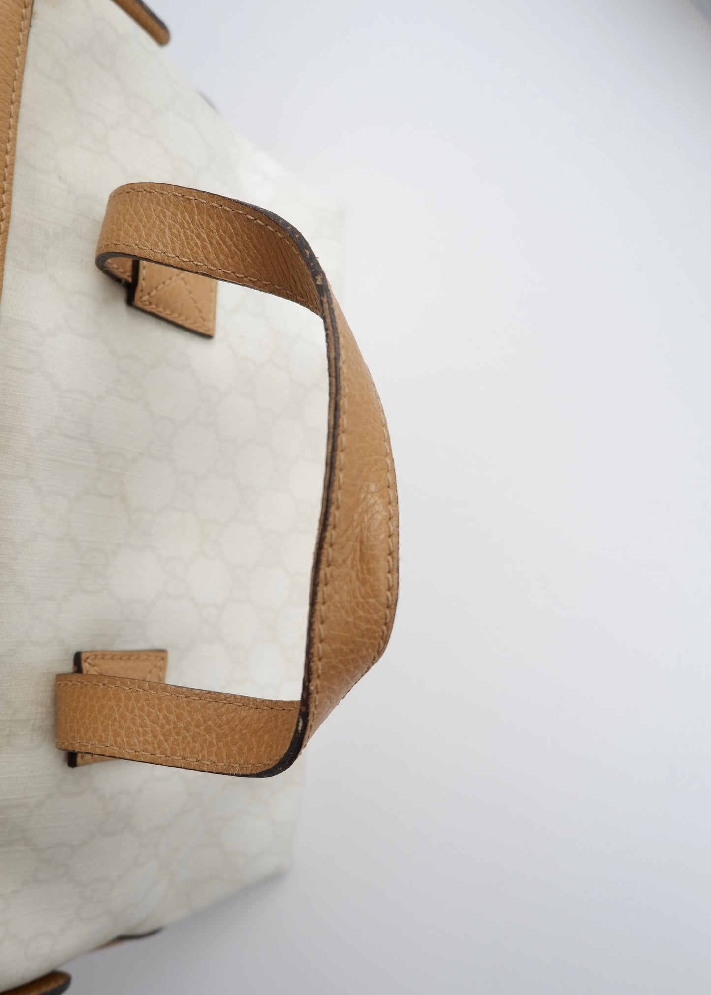 Authentci Preowned Gucci White GG Canvas East West Handbag